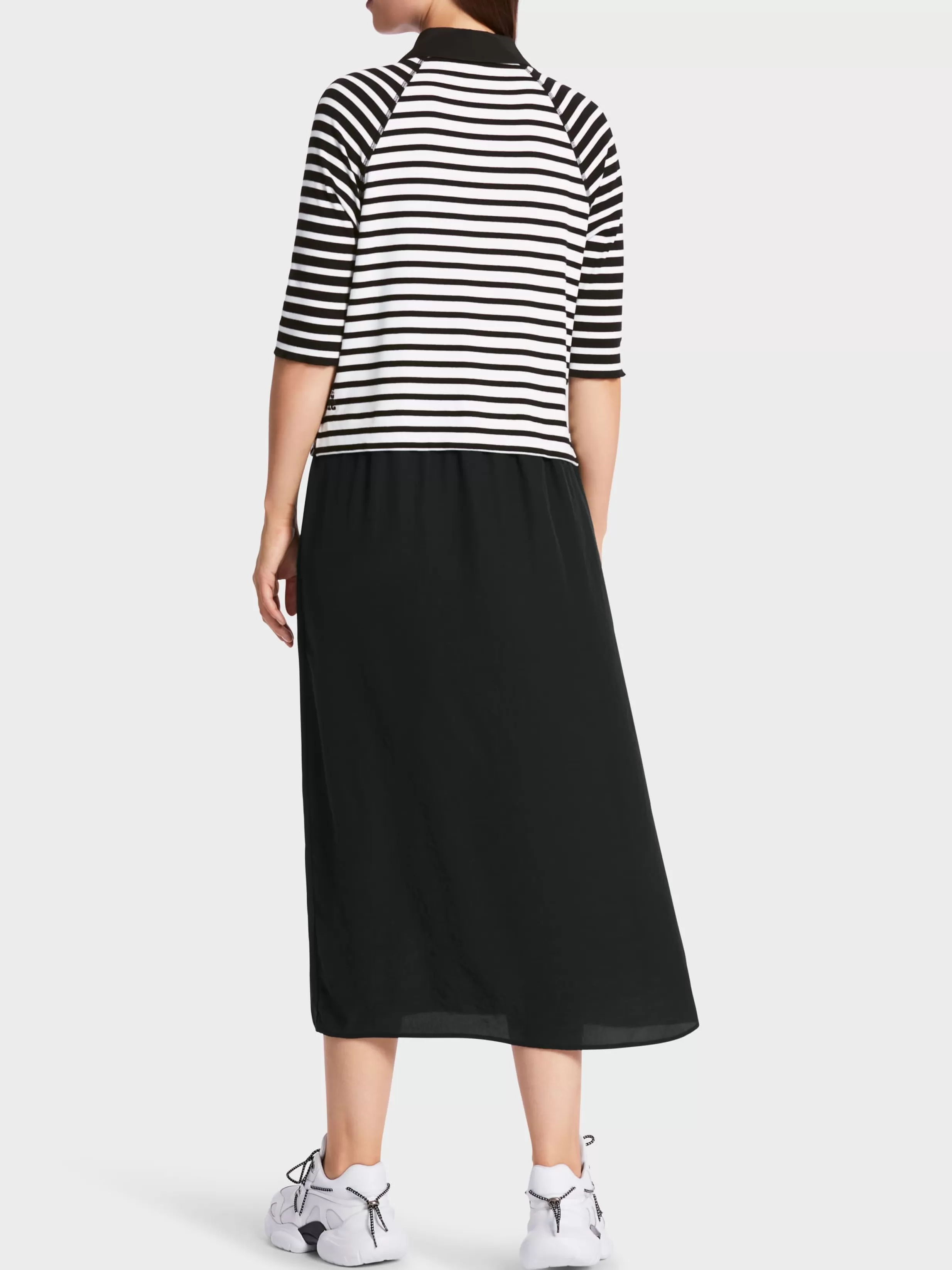 Store Marc Cain Kleid mit two-in-one-Effekt black and white