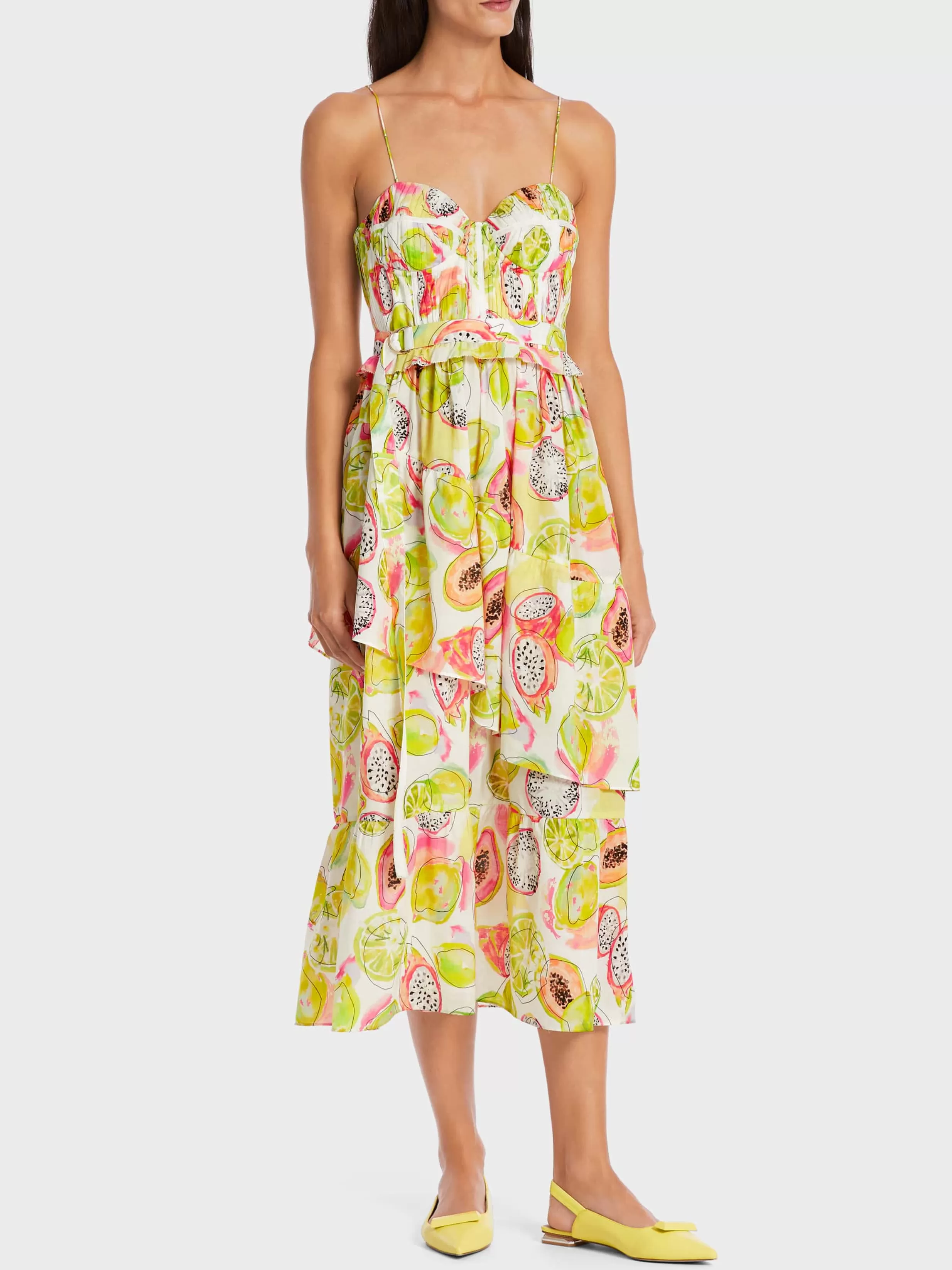 Fashion Marc Cain Korsagenkleid pale lemon