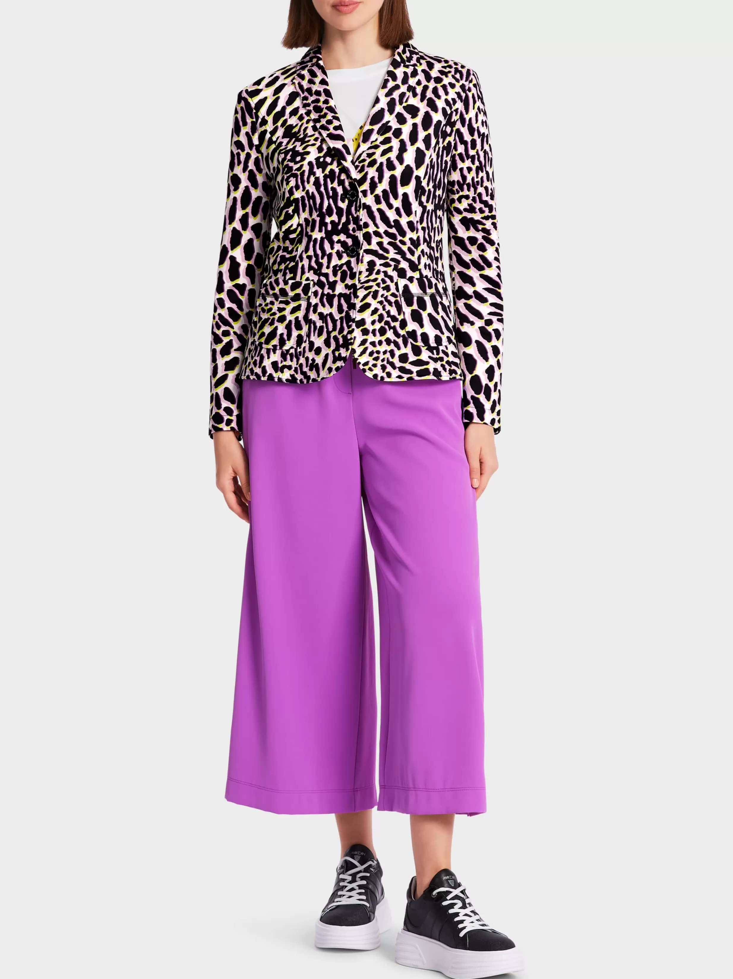 Best Marc Cain Körpernaher Blazer mit Leo-Print bright pink lavender