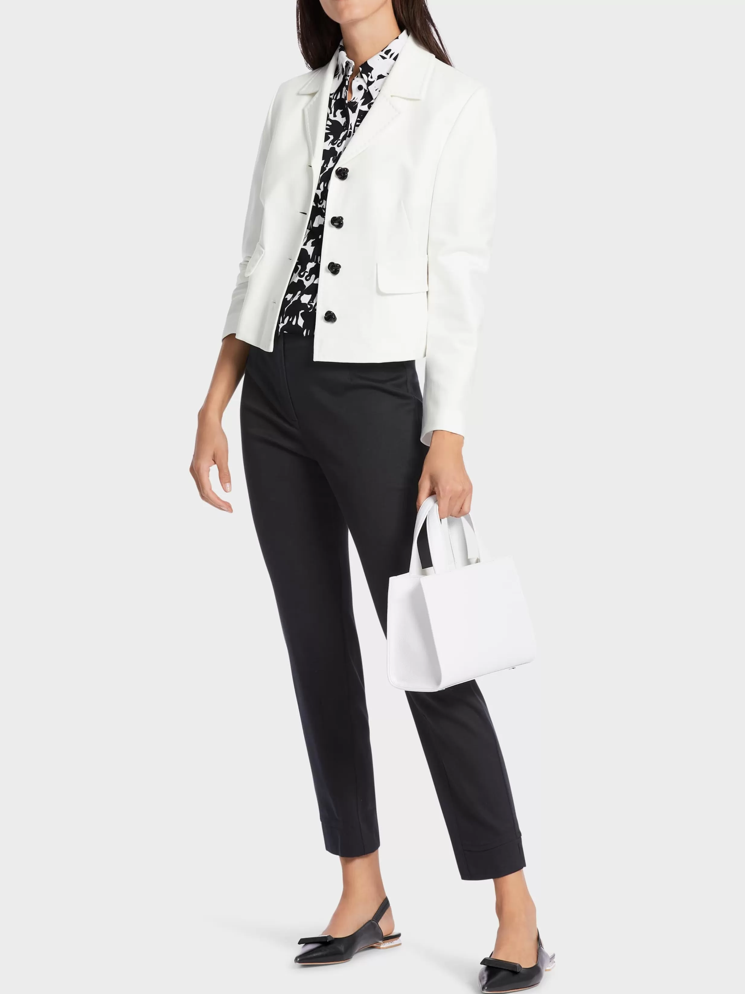 Flash Sale Marc Cain Kurzer Blazer mit gesteppten Kanten off-white