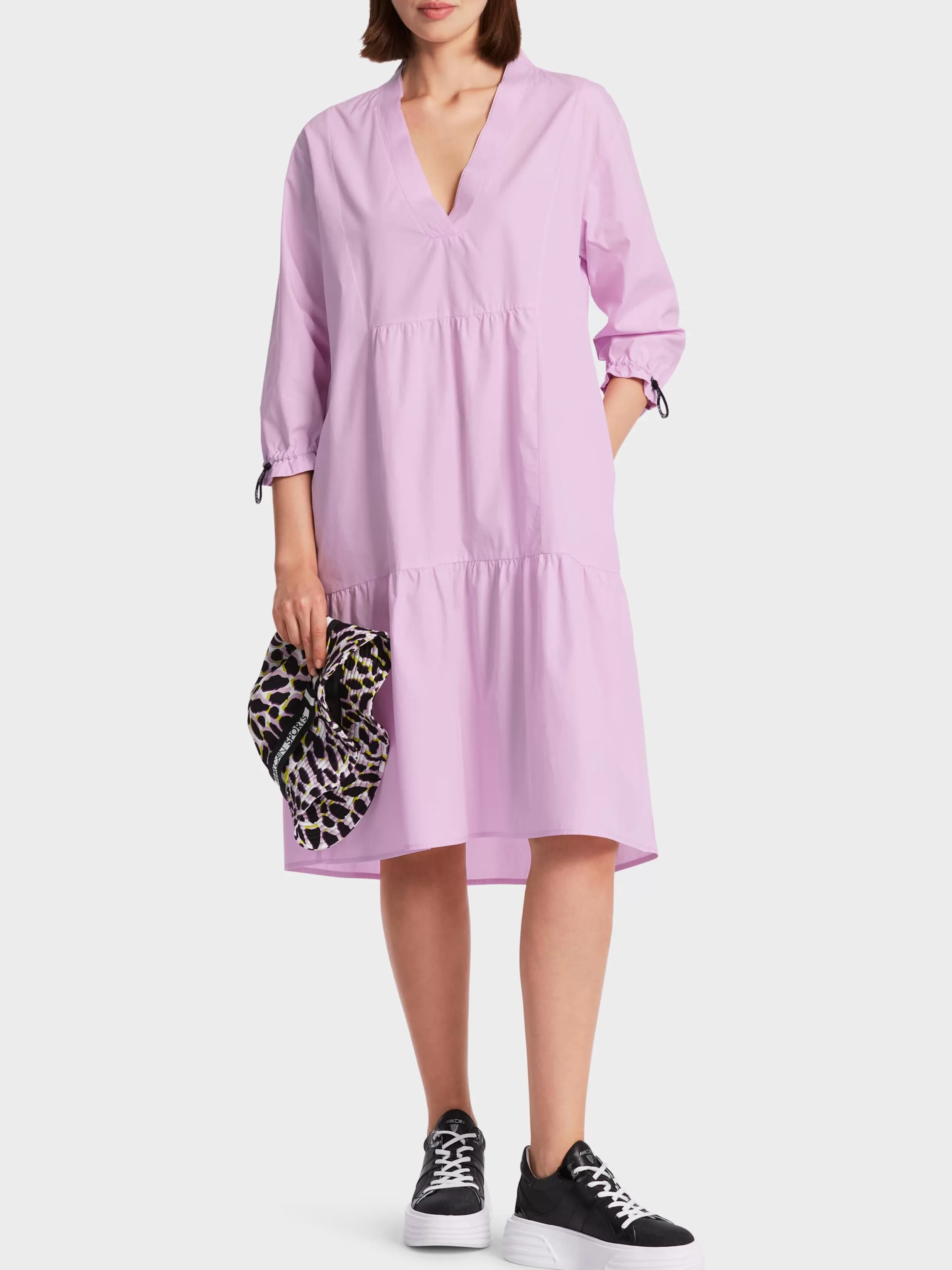 Clearance Marc Cain Kurzes Stufenkleid "Rethink Together" bright pink lavender