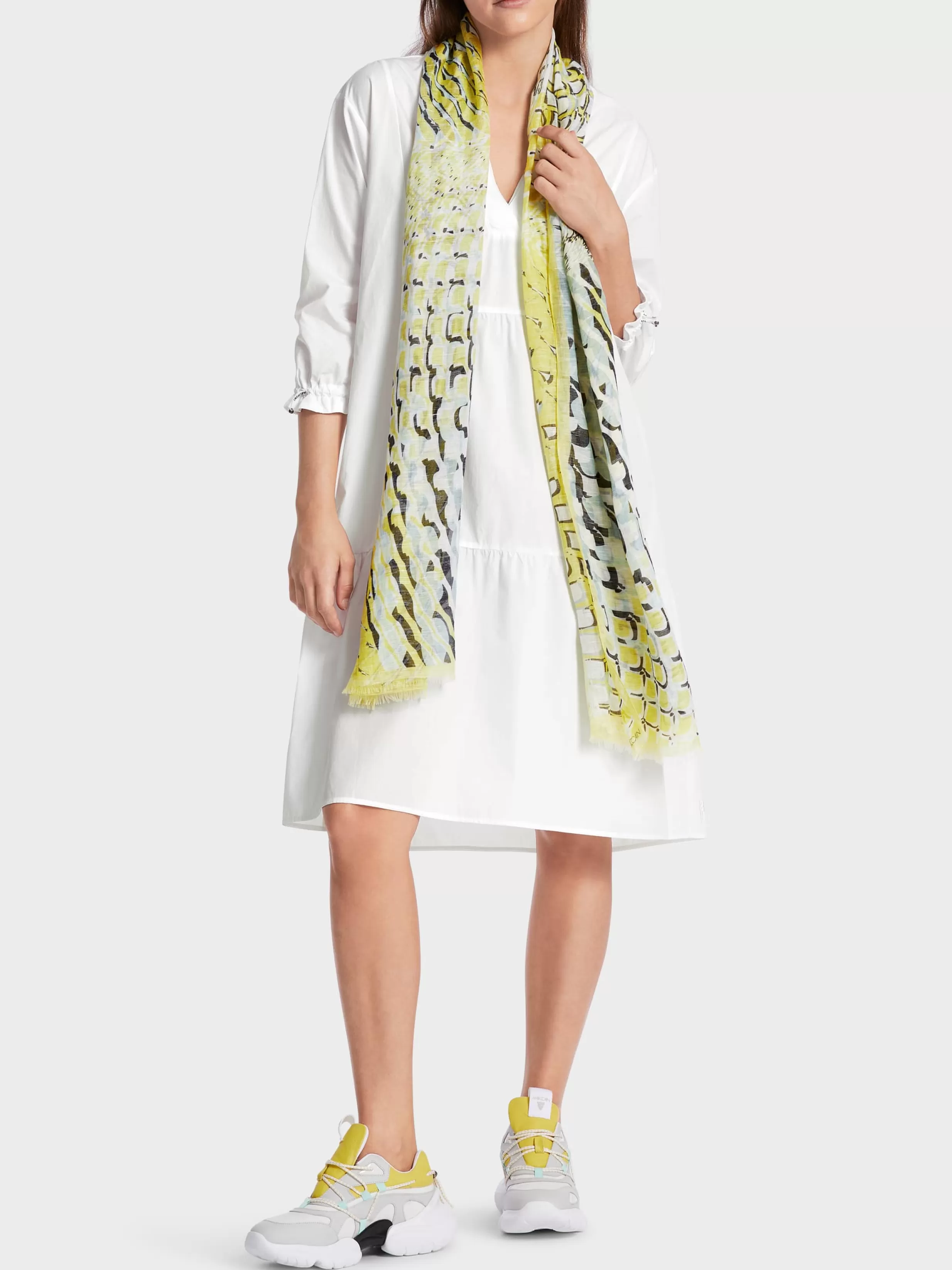 Outlet Marc Cain Kurzes Stufenkleid "Rethink Together" white