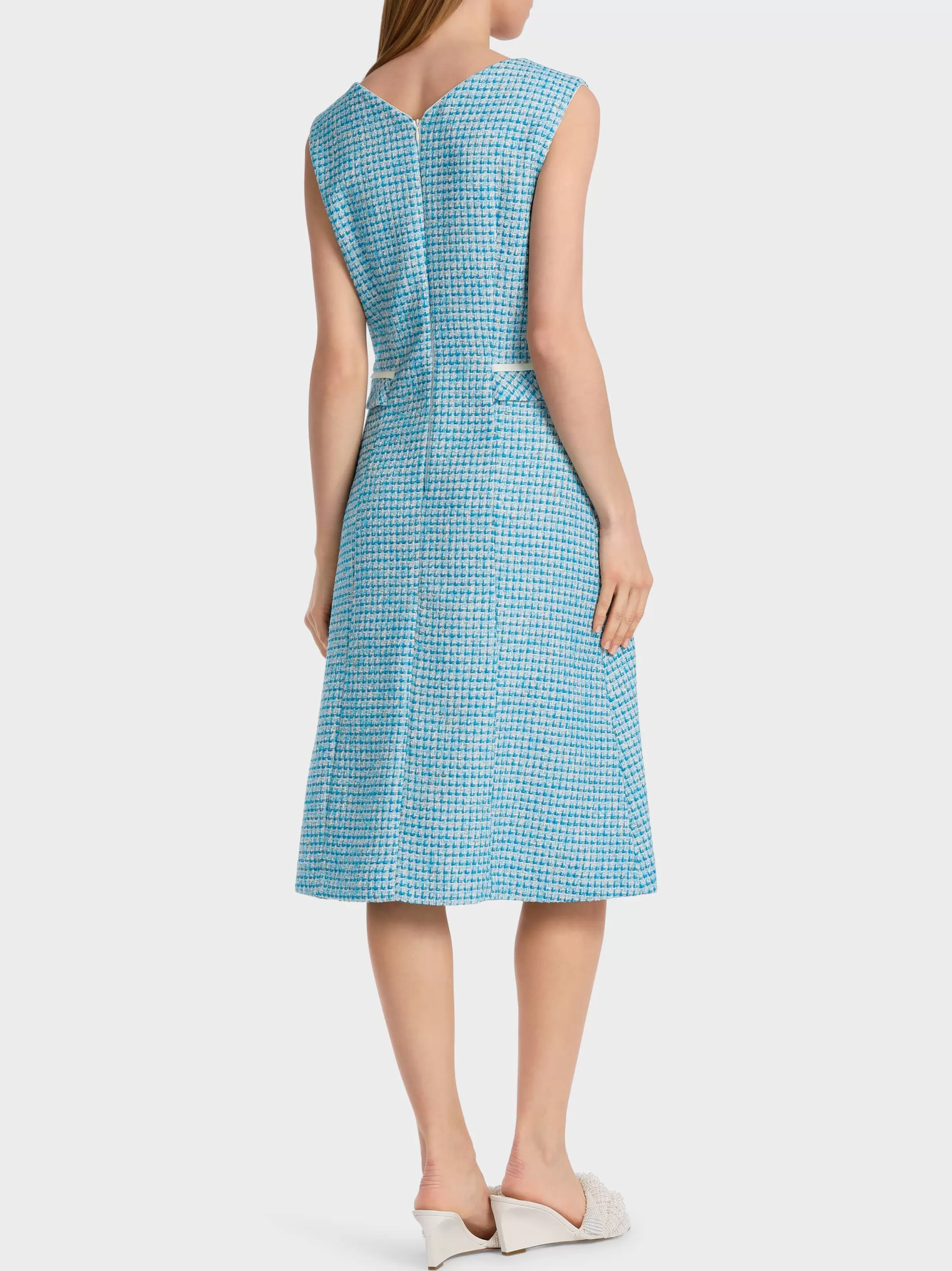 Shop Marc Cain Kurzärmliges Kleid mit Karos light azure