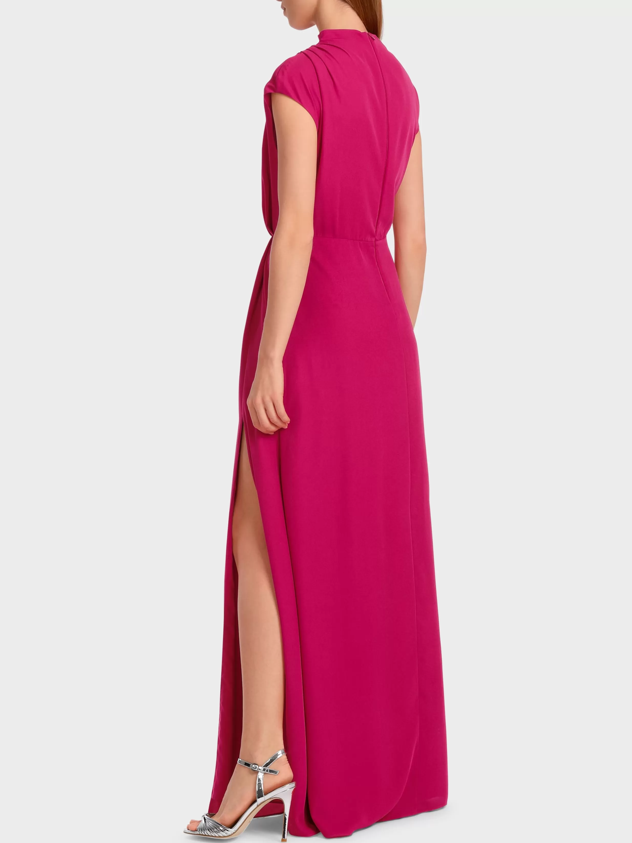 Best Sale Marc Cain Langes Kleid mit Falteneinsatz deep fuchsia