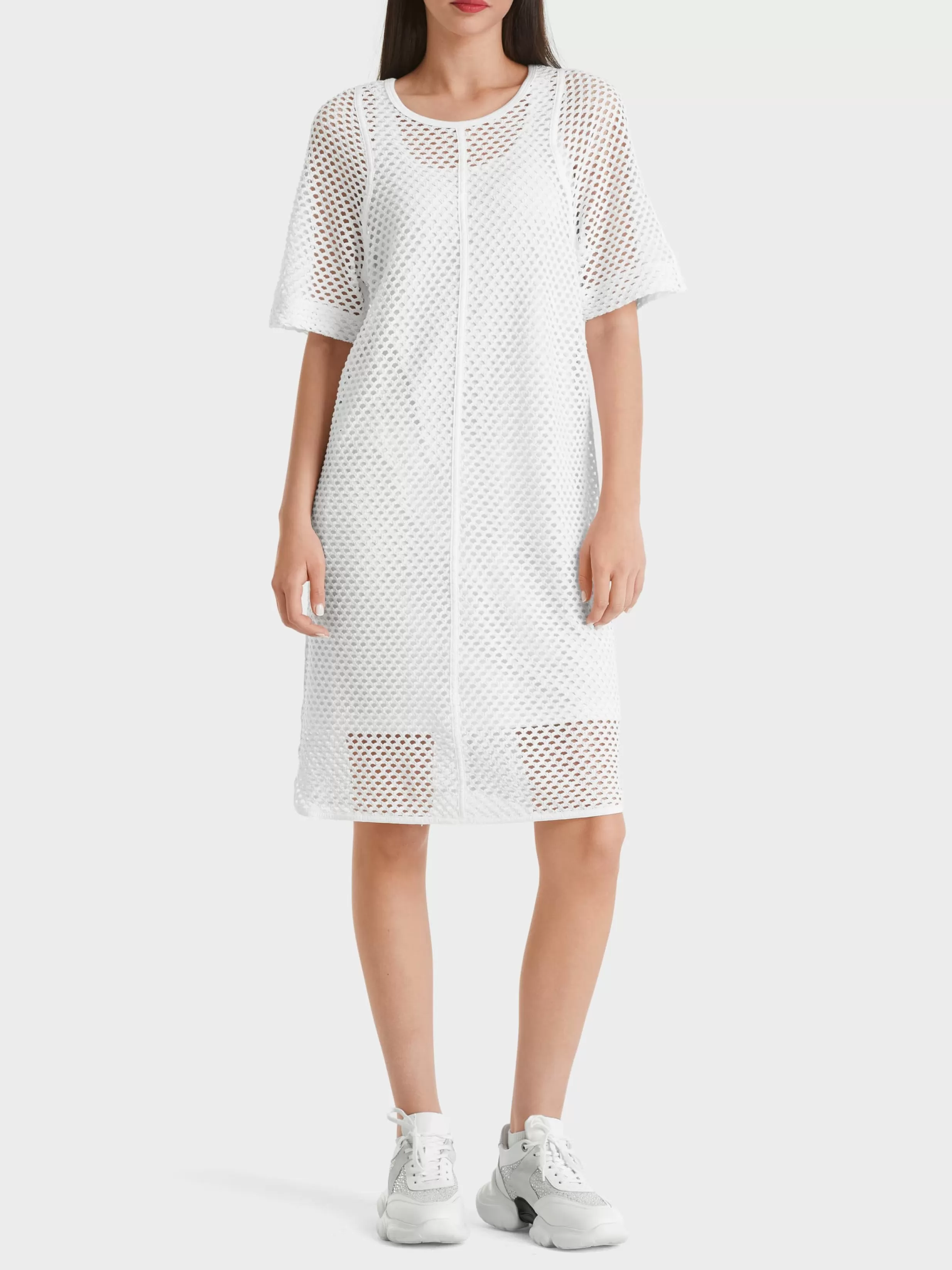 Online Marc Cain Legeres Netzkleid white