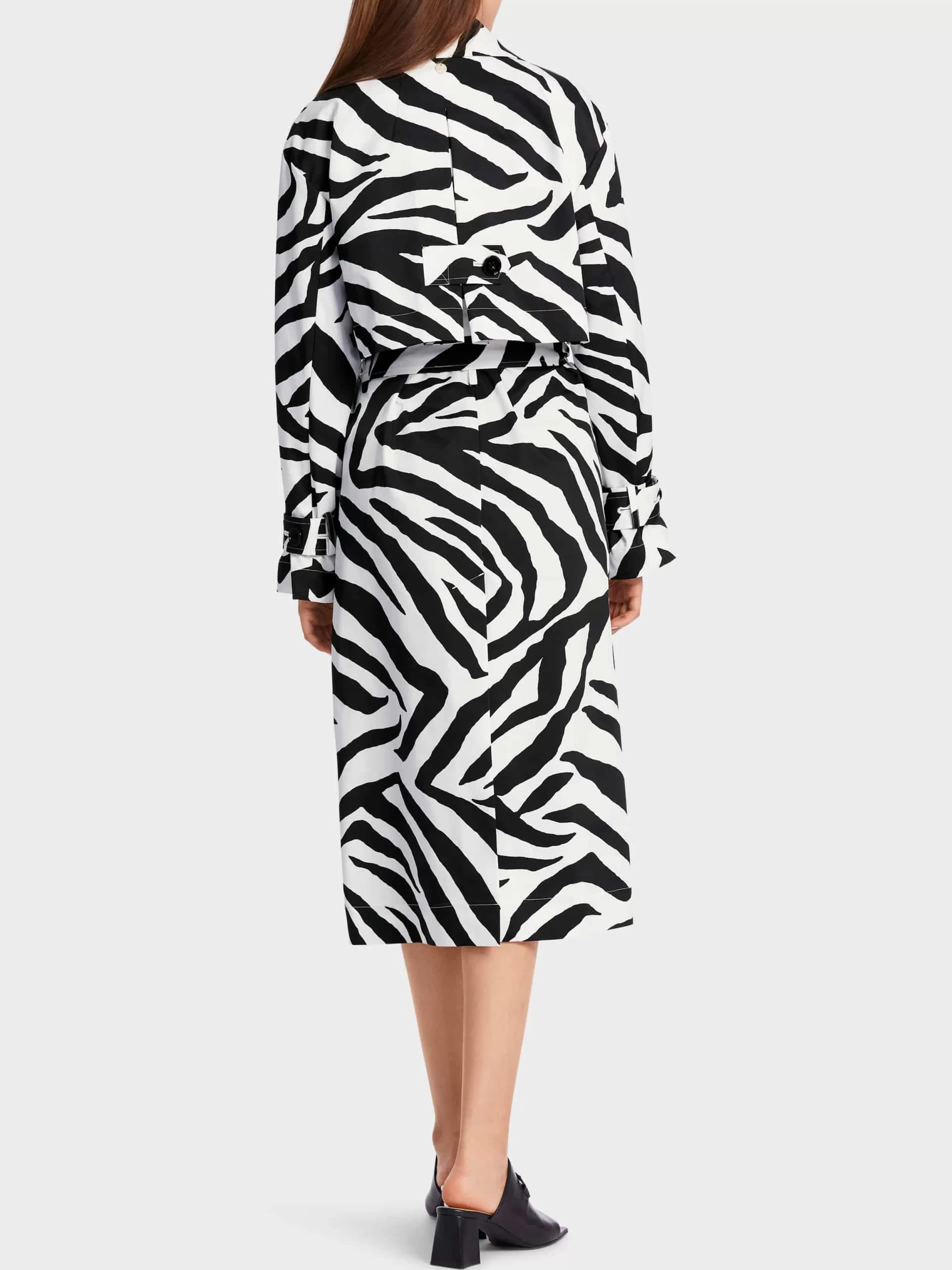 Outlet Marc Cain Mantel mit Zebra-Print white and black