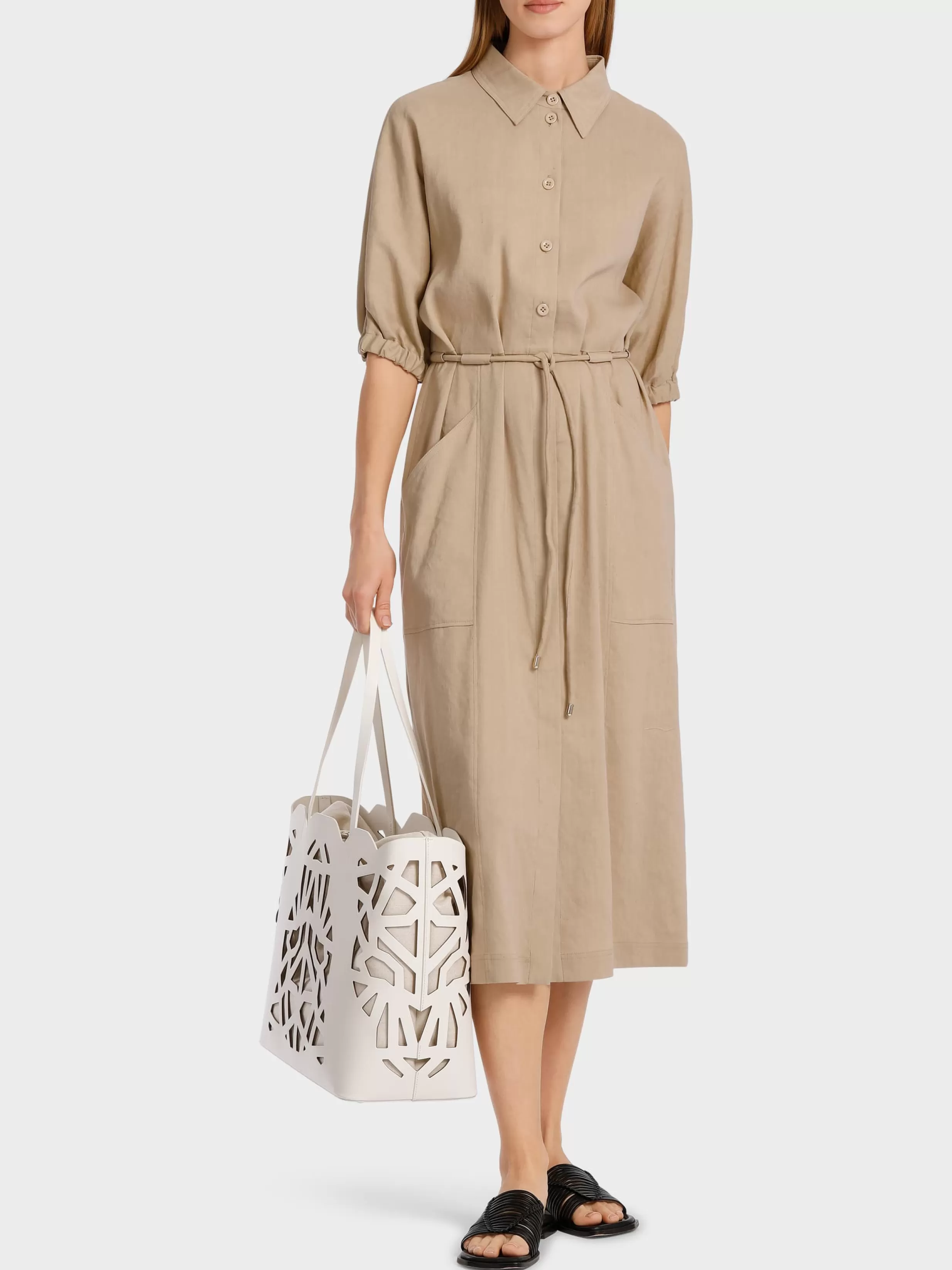 Sale Marc Cain Midikleid mit Kimono-Ärmeln deep sand