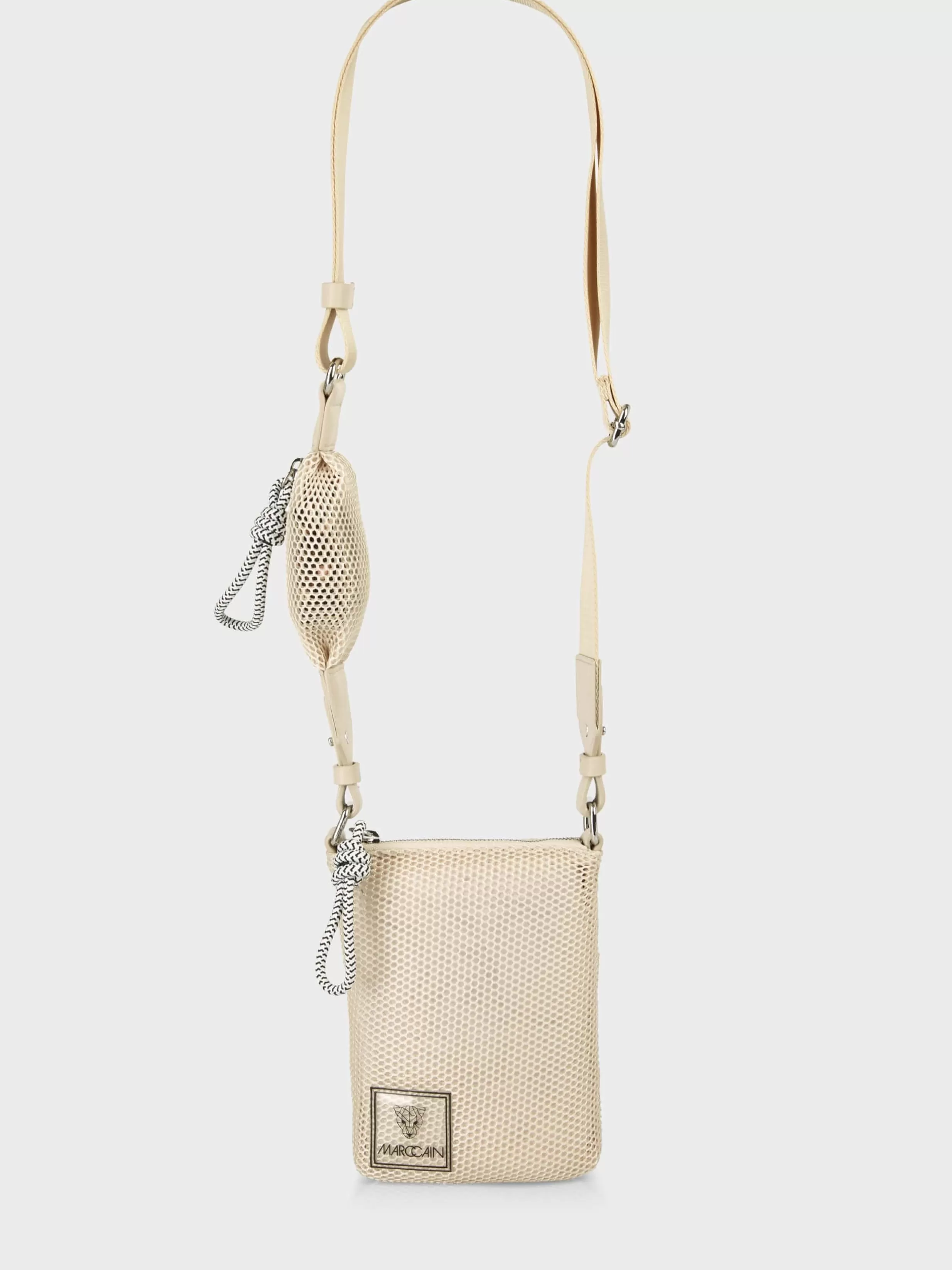 Shop Marc Cain Mini-Bag aus Mesh soft moon rock