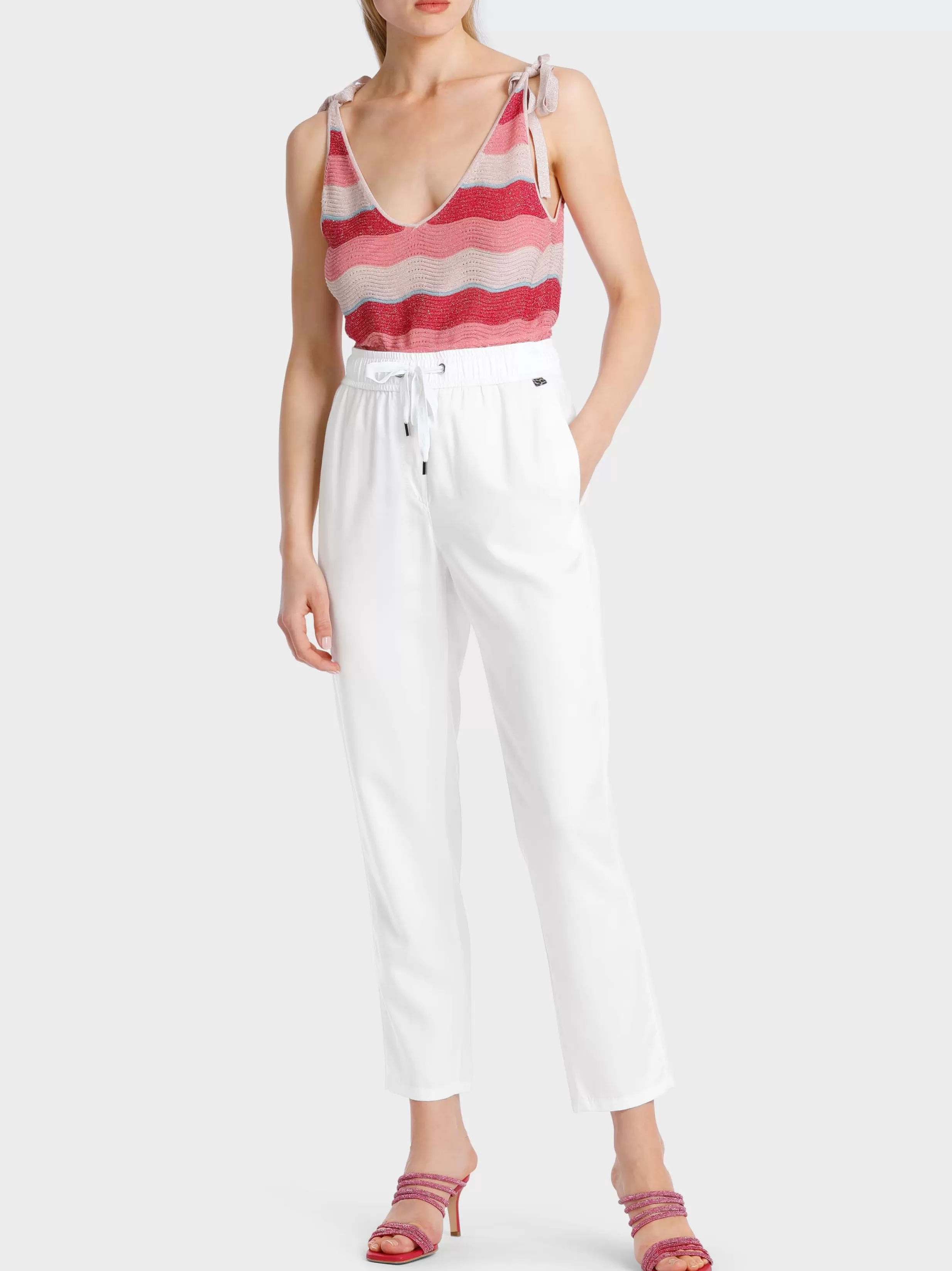 Discount Marc Cain Modell RIVERA – Hose “Rethink Together” white