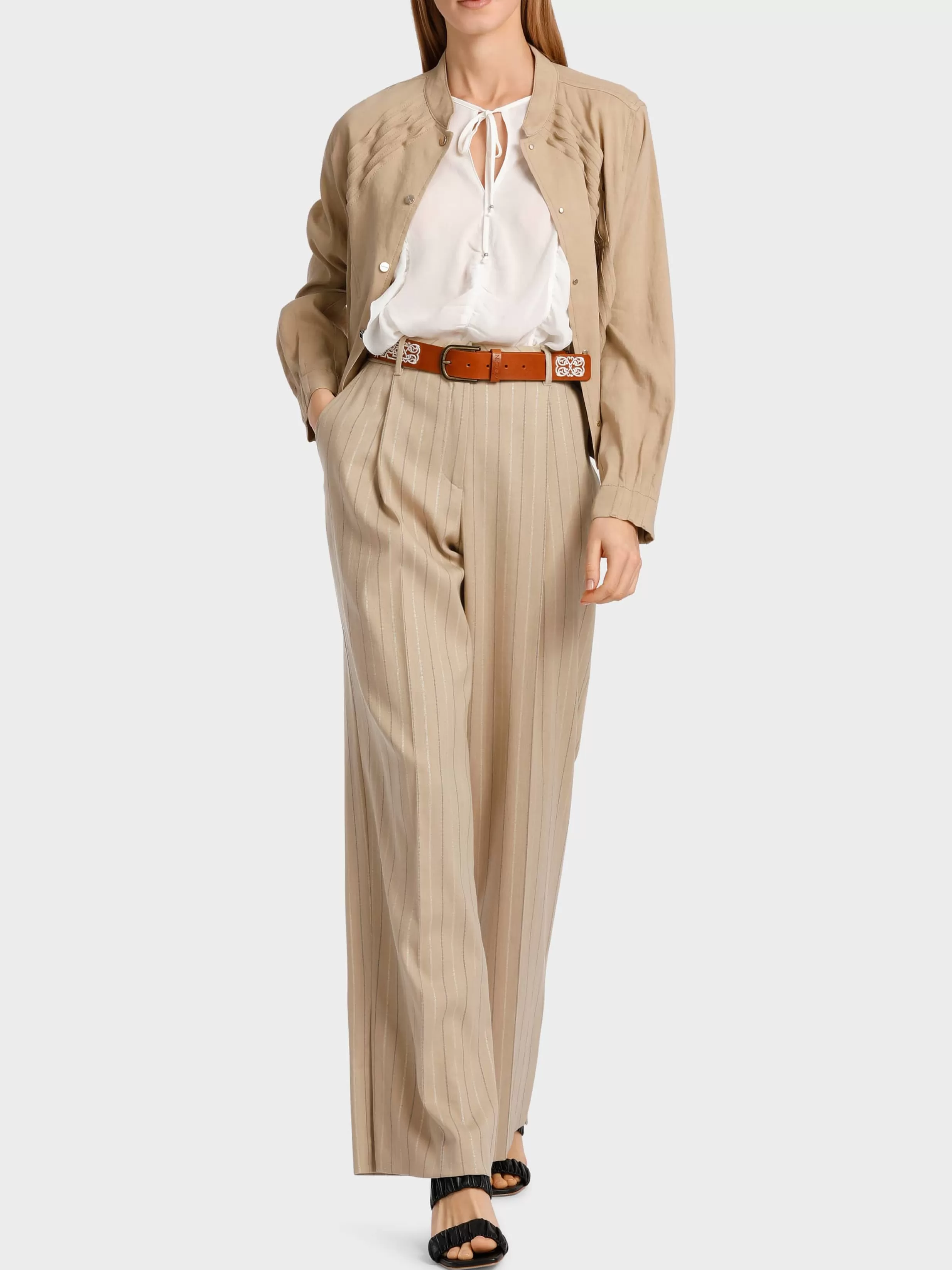 Shop Marc Cain Modell WASCO – Hose in Nadelstreif deep sand