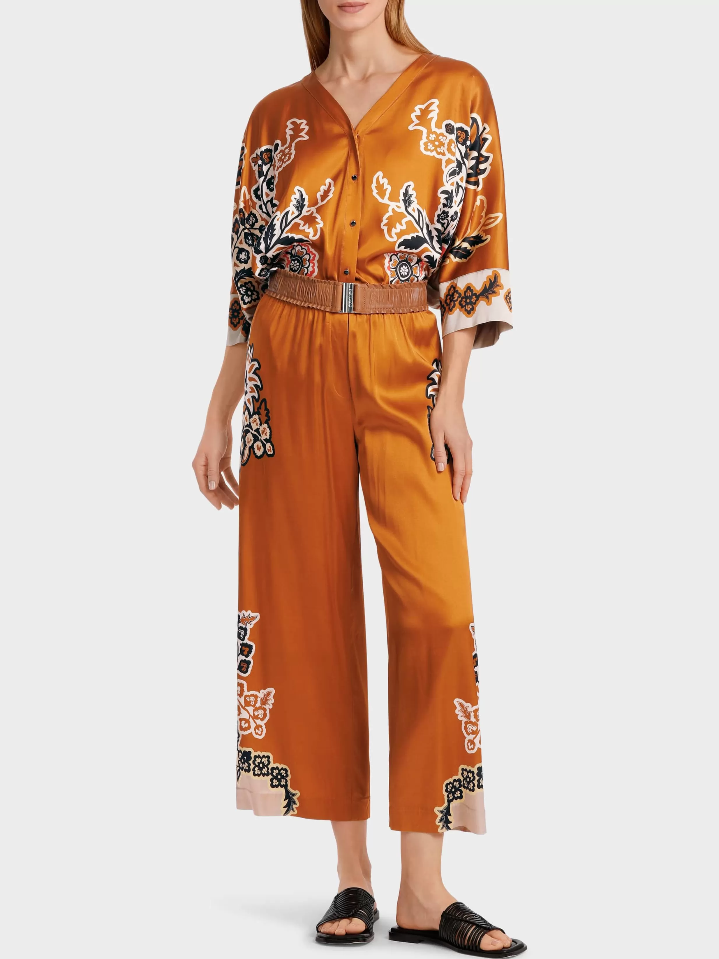 Online Marc Cain Modell WITTEN – Culotte mit Blumenprint bright ochre