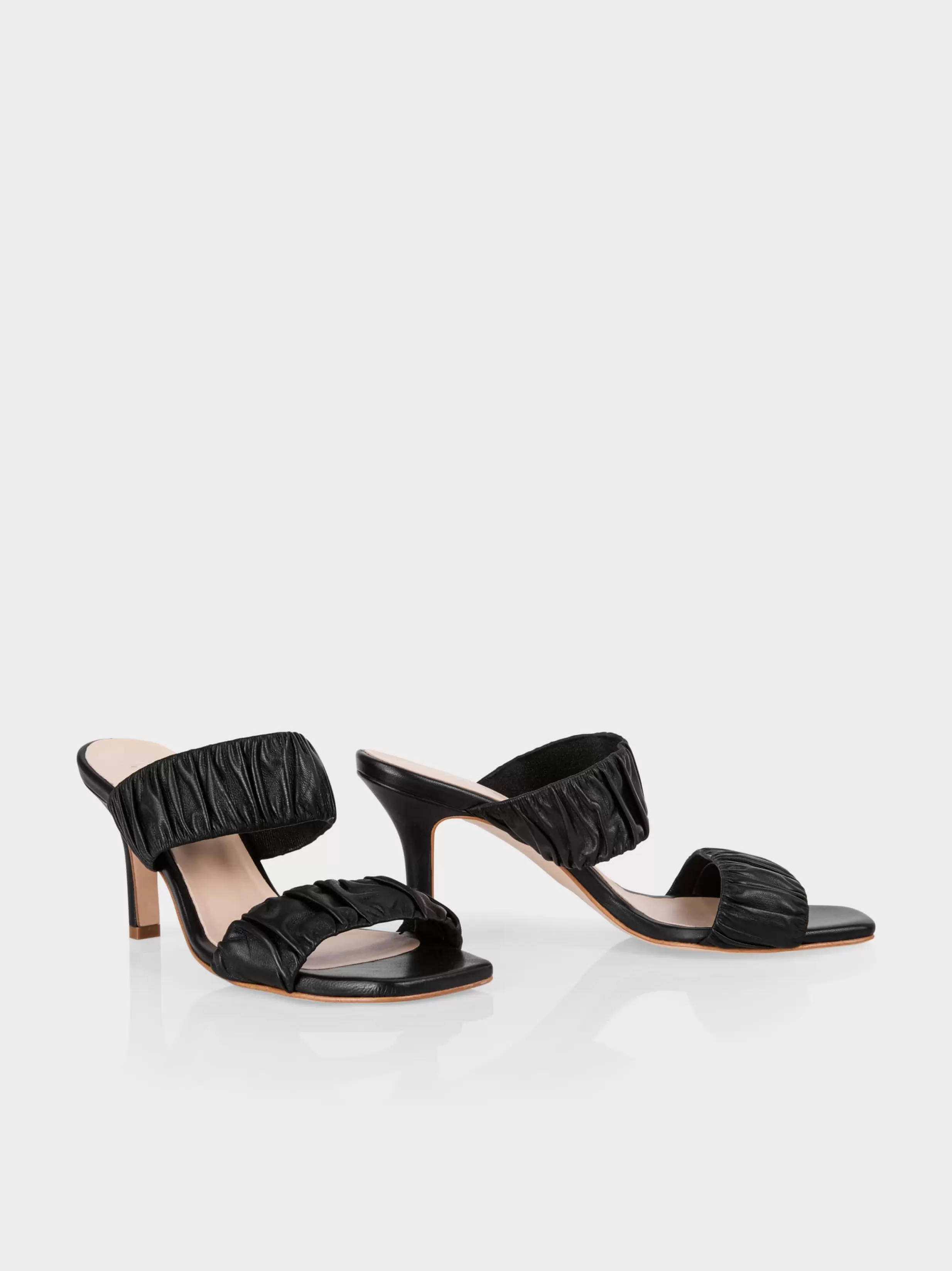 Clearance Marc Cain Mules mit gesmokten Riemen black