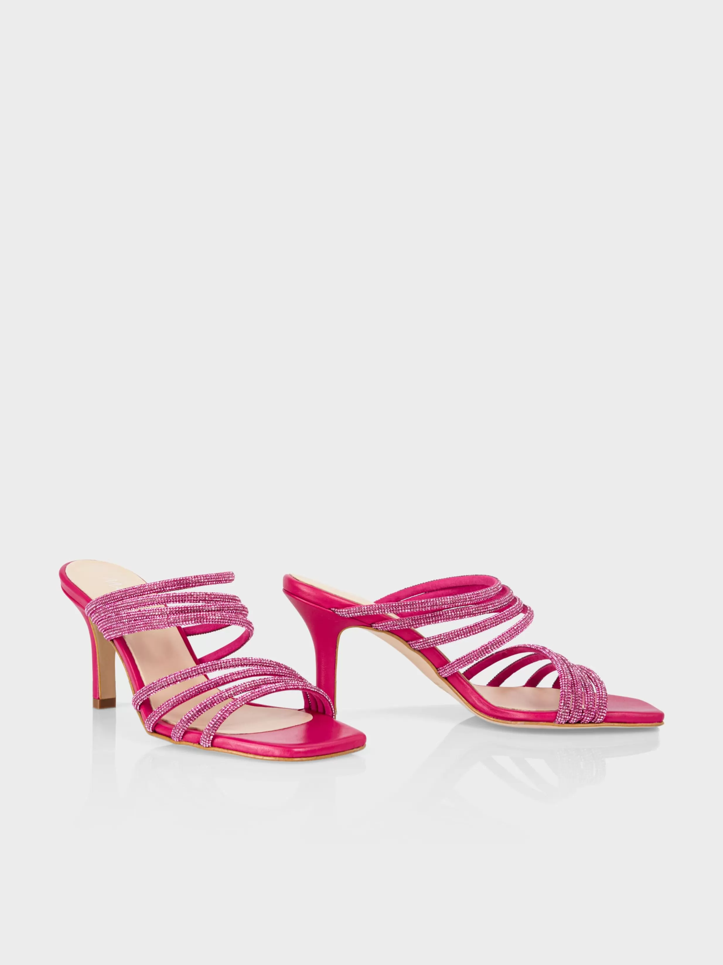 Cheap Marc Cain Mules mit Glitzerriemen deep fuchsia