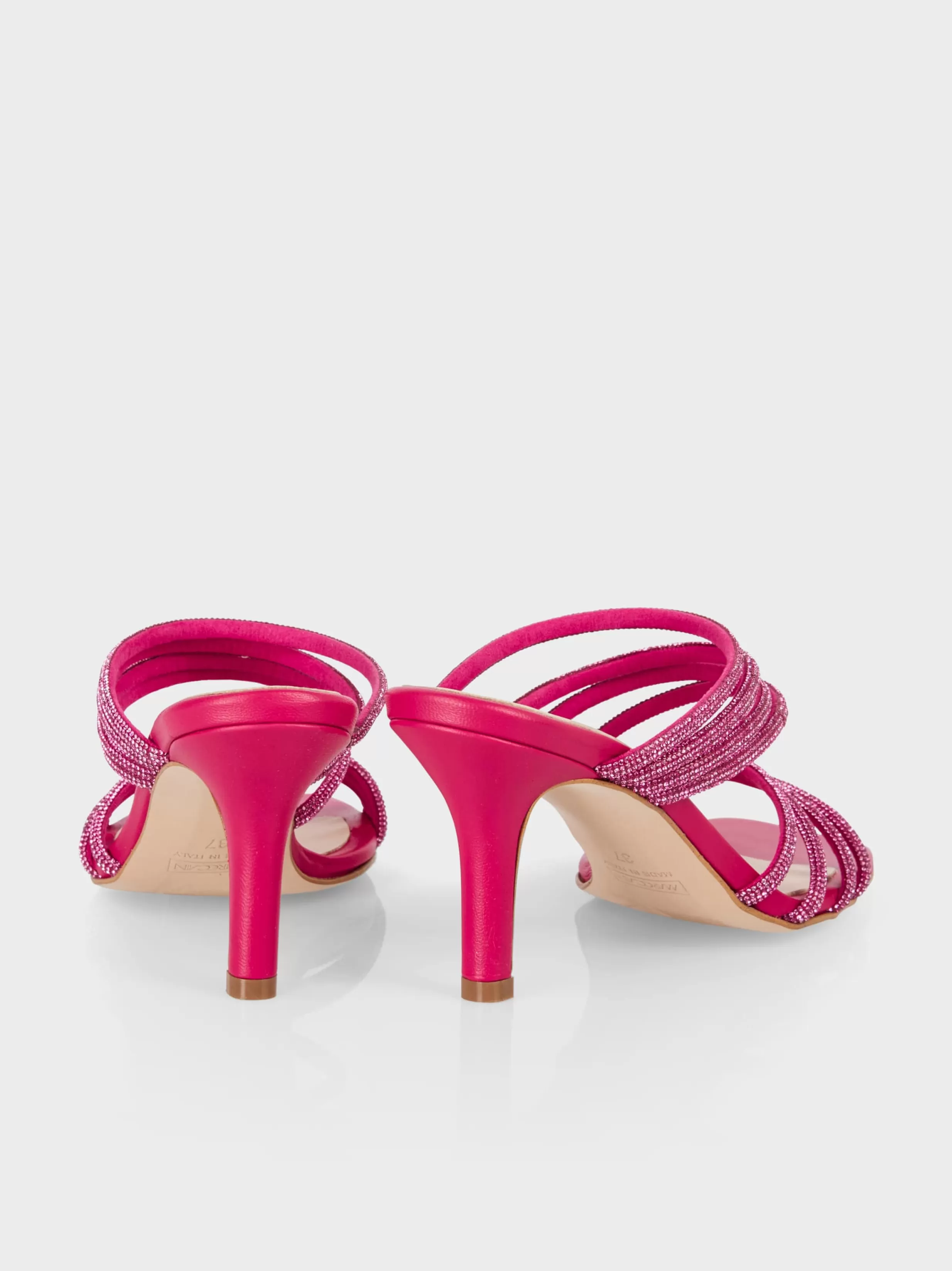 Cheap Marc Cain Mules mit Glitzerriemen deep fuchsia