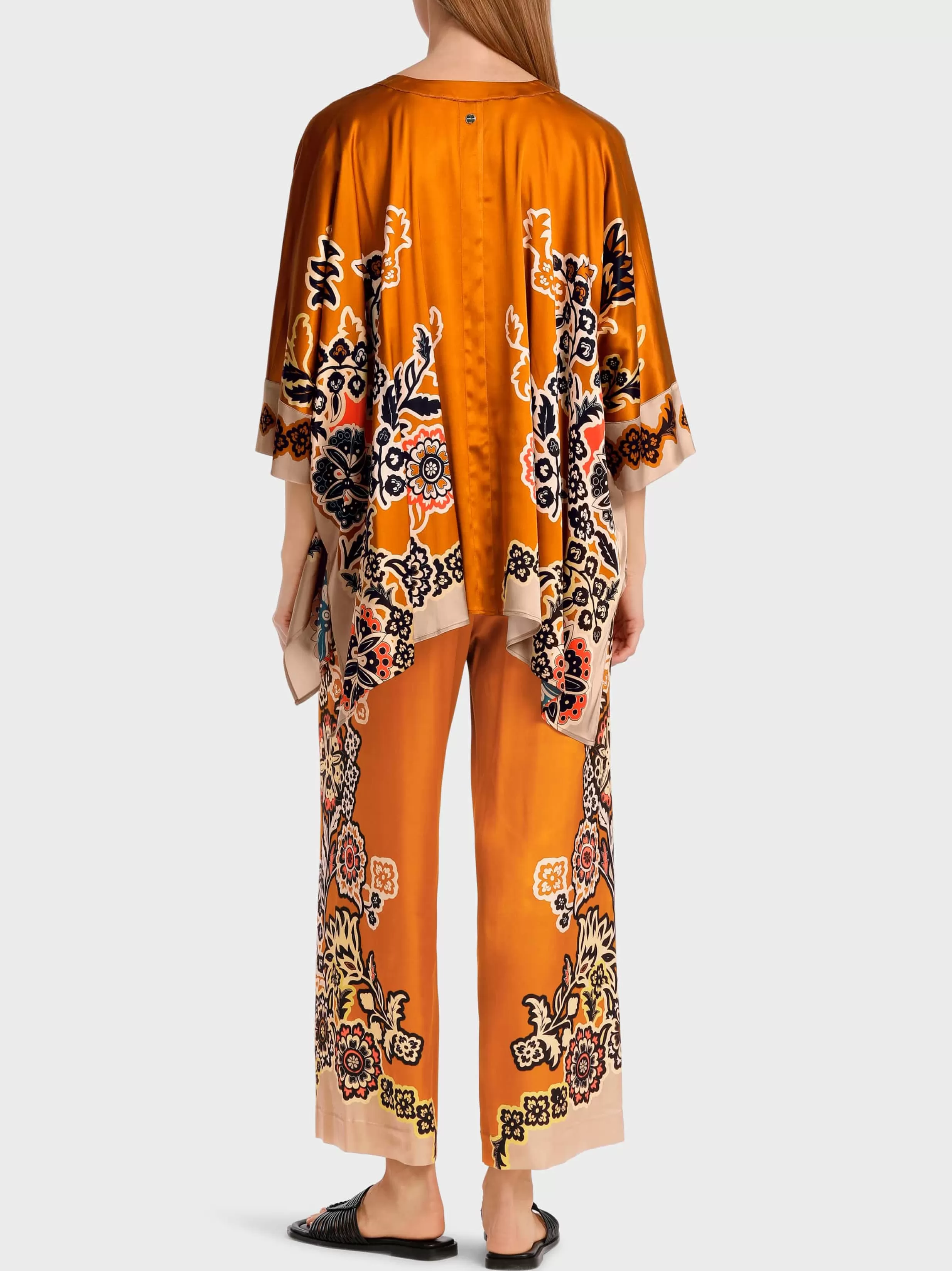 Sale Marc Cain Oversized Bluse mit floralem Print bright ochre