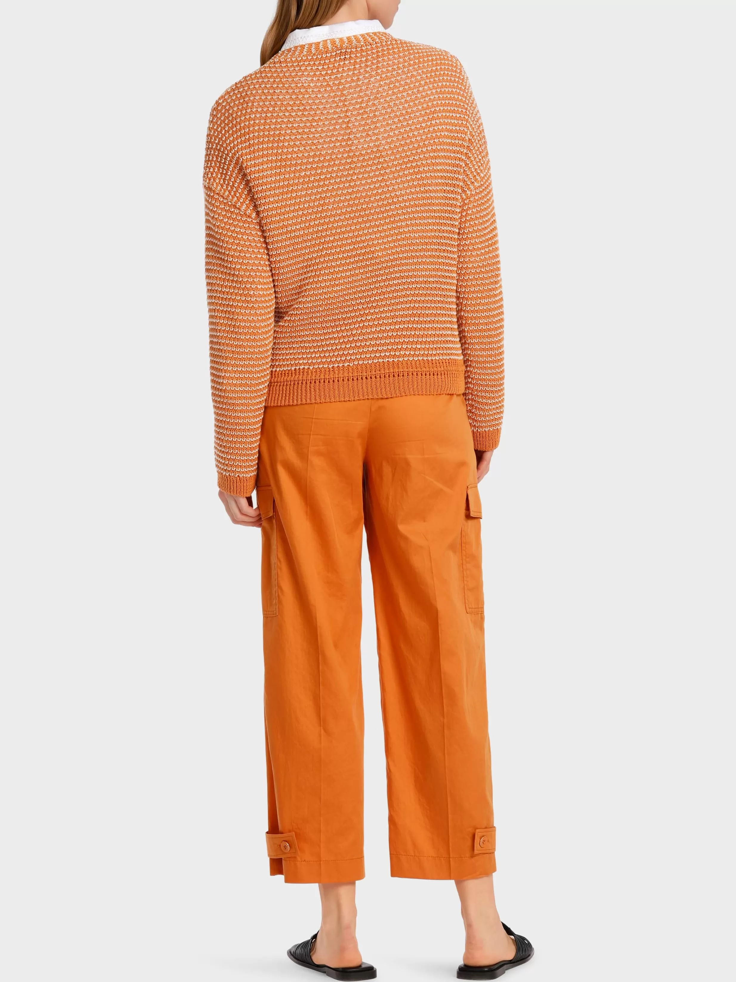 Fashion Marc Cain Oversized Sweater mit V-Ausschnitt bright ochre