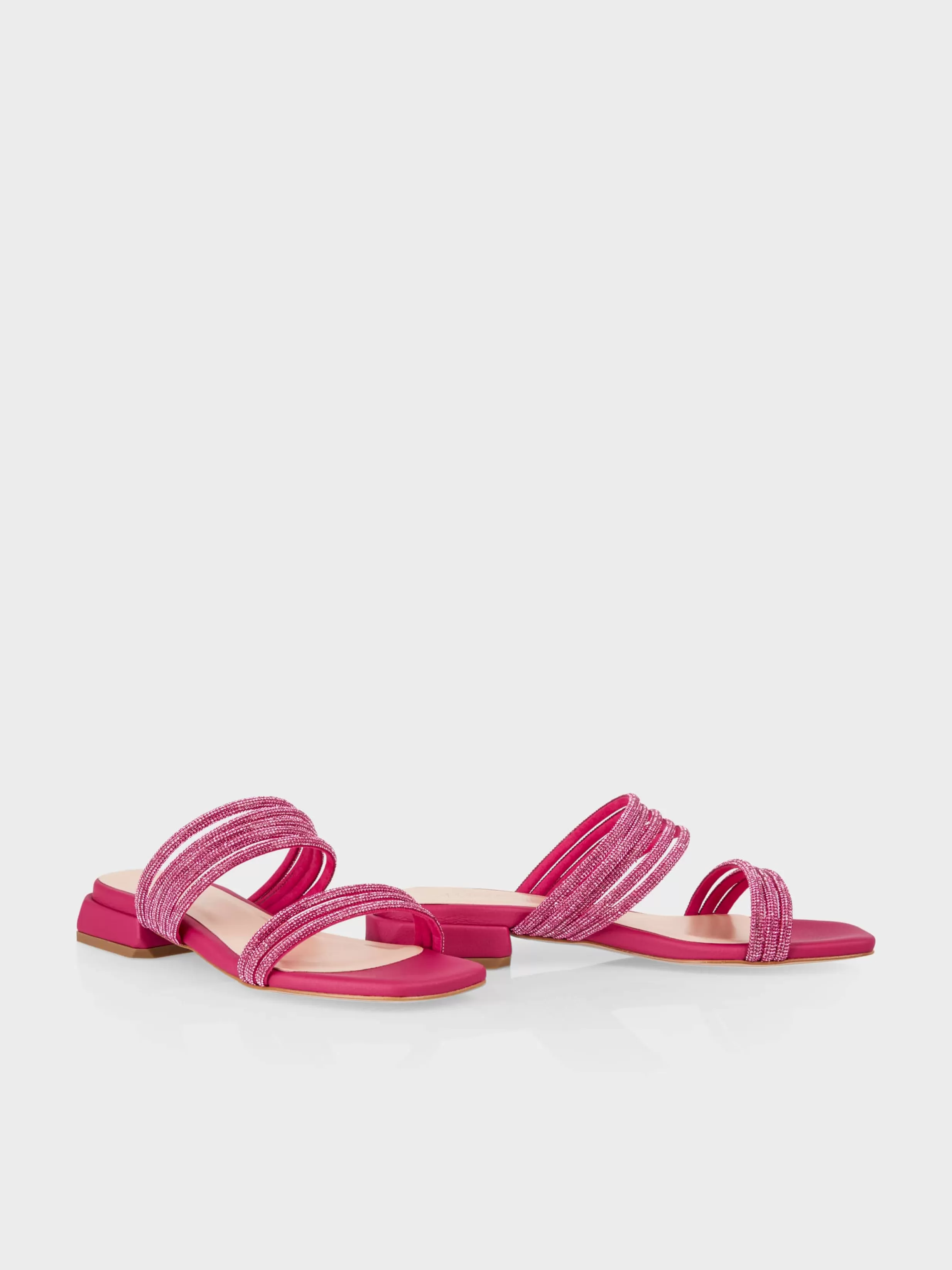 Best Marc Cain Pantoletten mit flachem Blockabsatz deep fuchsia