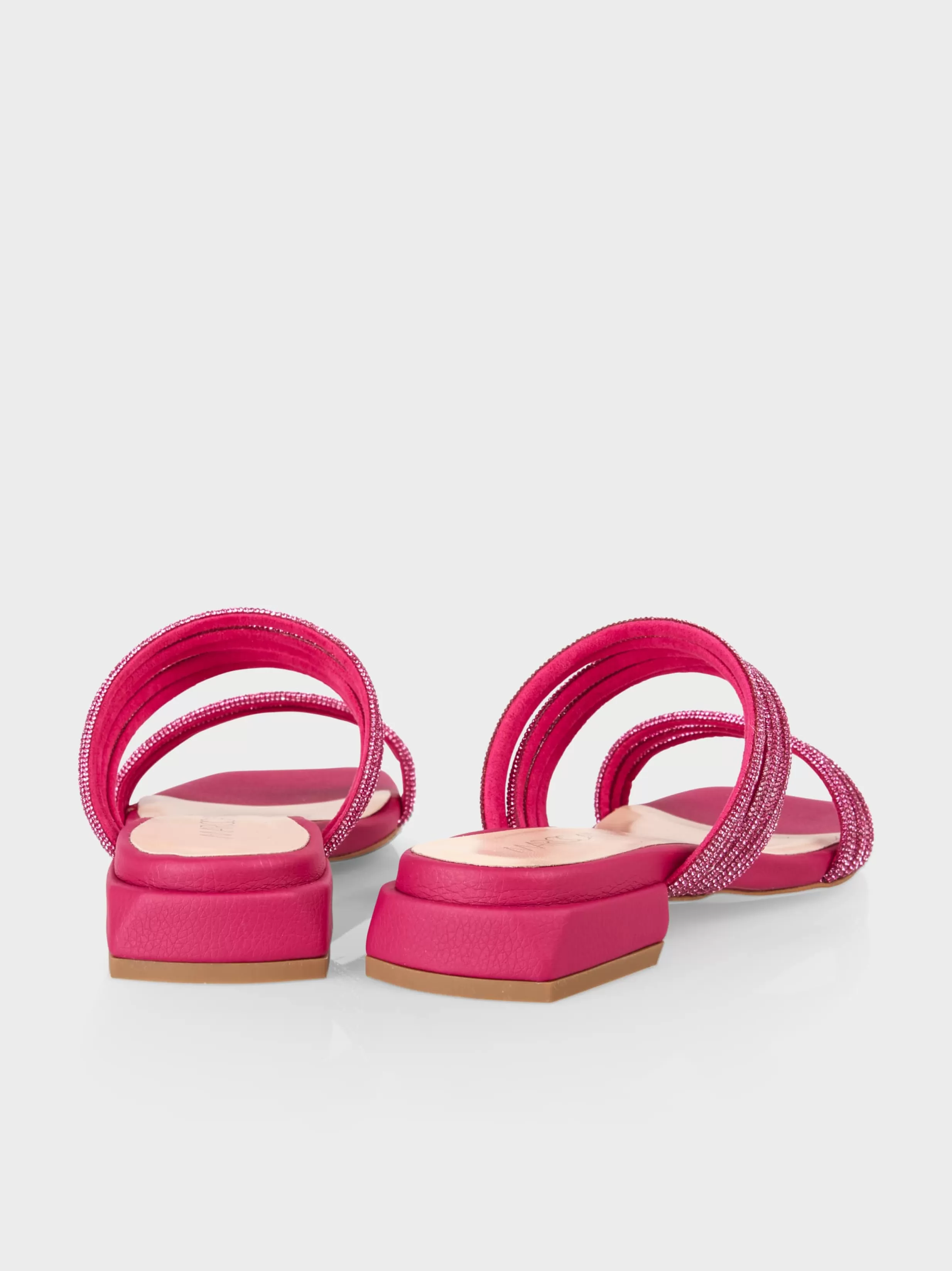 Best Marc Cain Pantoletten mit flachem Blockabsatz deep fuchsia