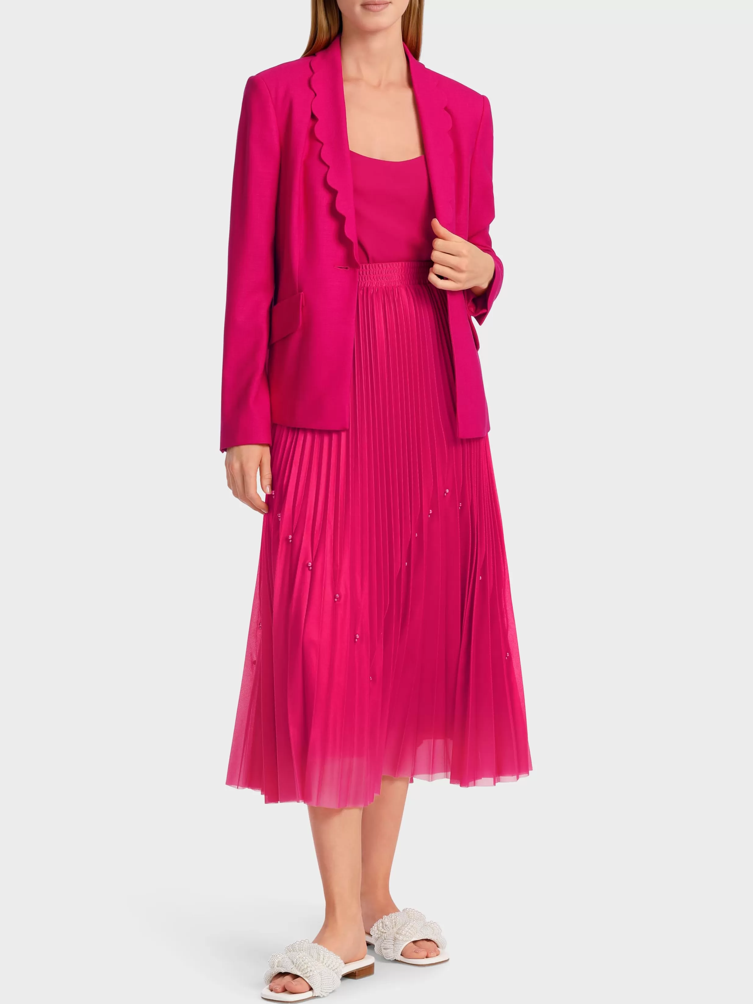 Flash Sale Marc Cain Plisseerock mit Perlen deep fuchsia