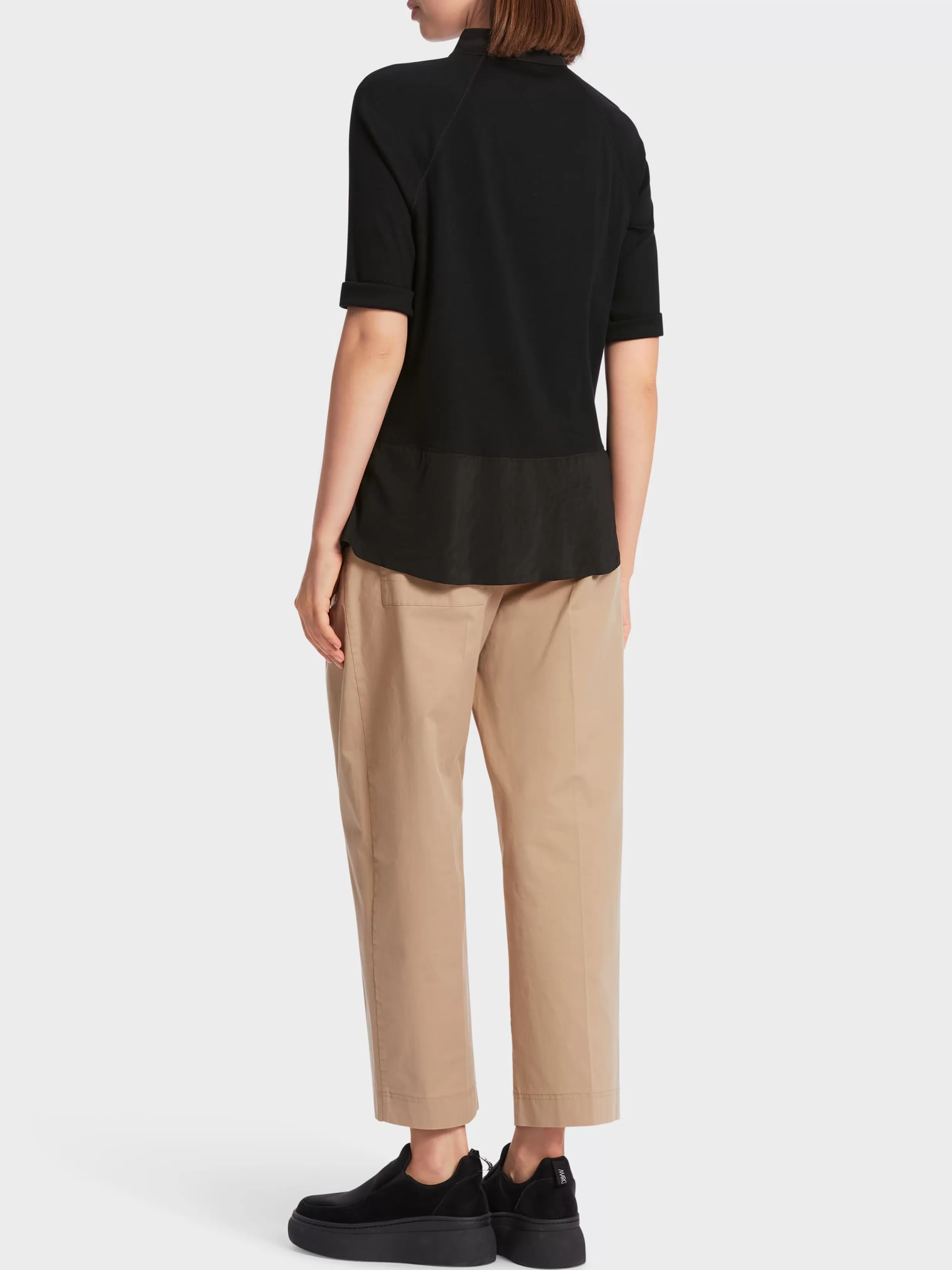 Shop Marc Cain Poloshirt in A-Linie black