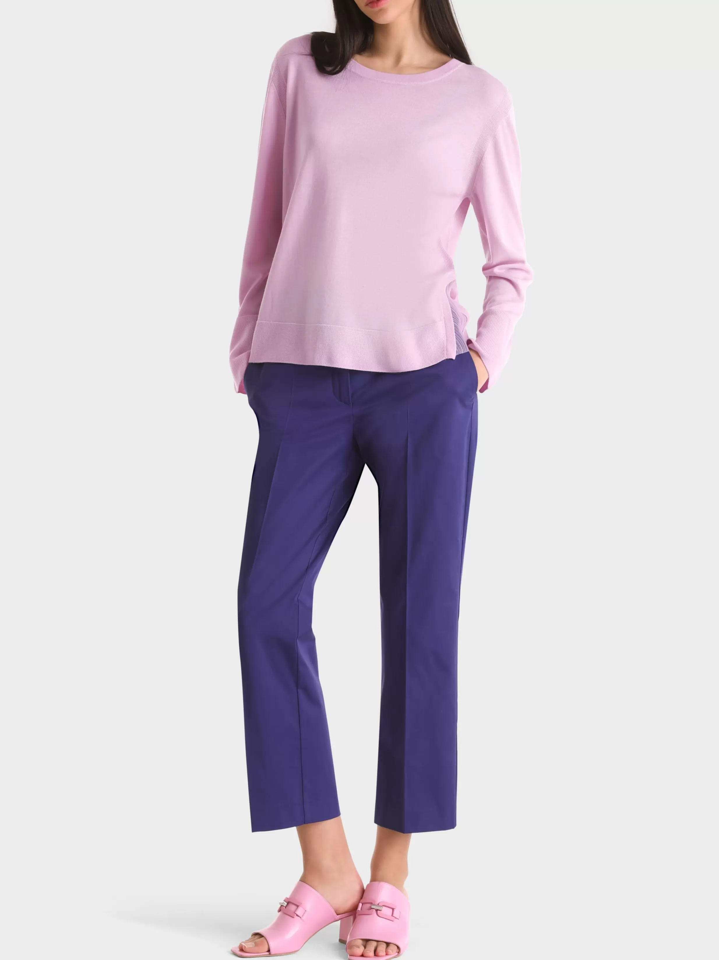 Clearance Marc Cain Rippstrick-Pullover "Rethink Together" pink lavender