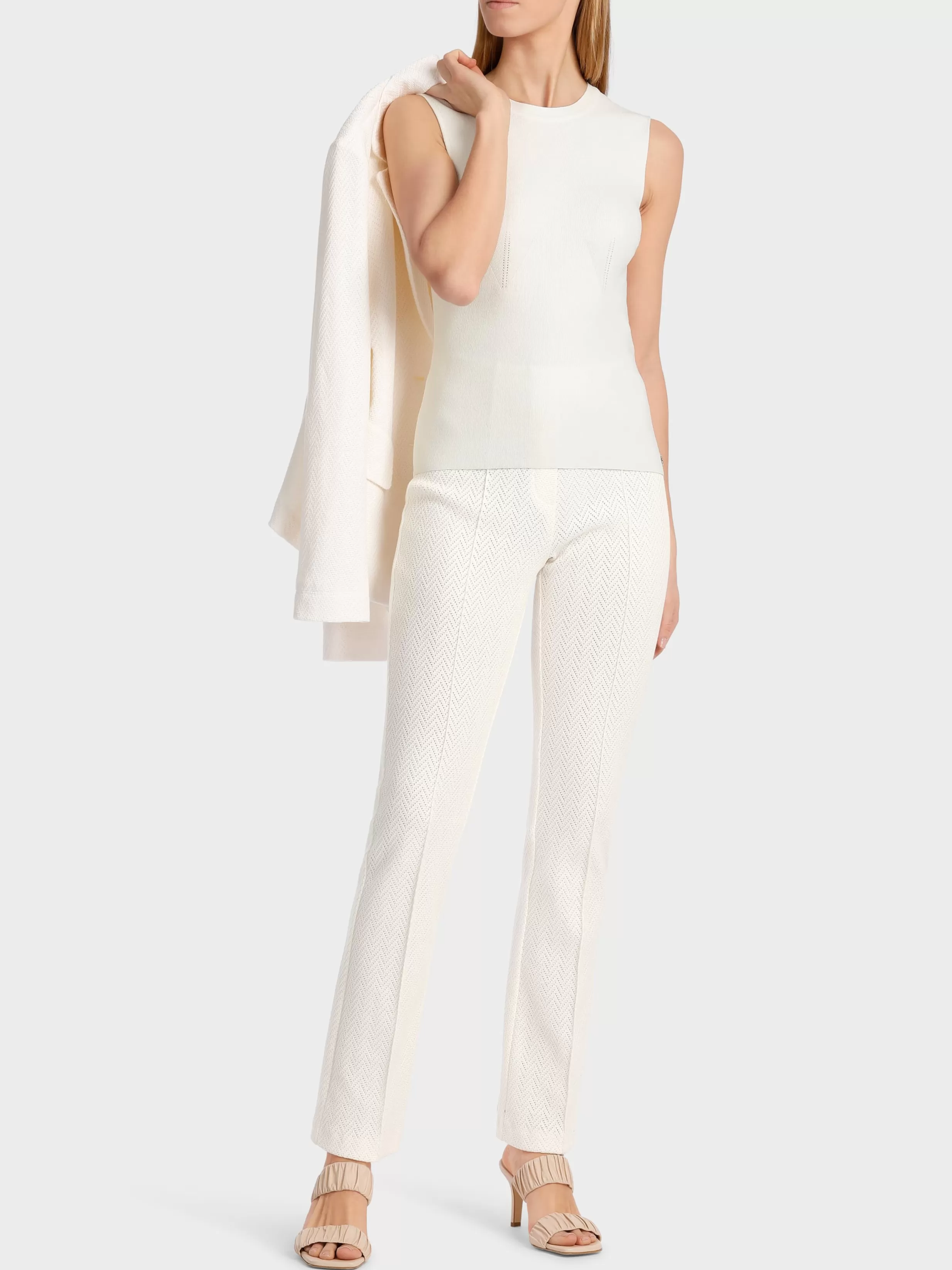 New Marc Cain Ärmelloses Top Knitted in Germany off-white