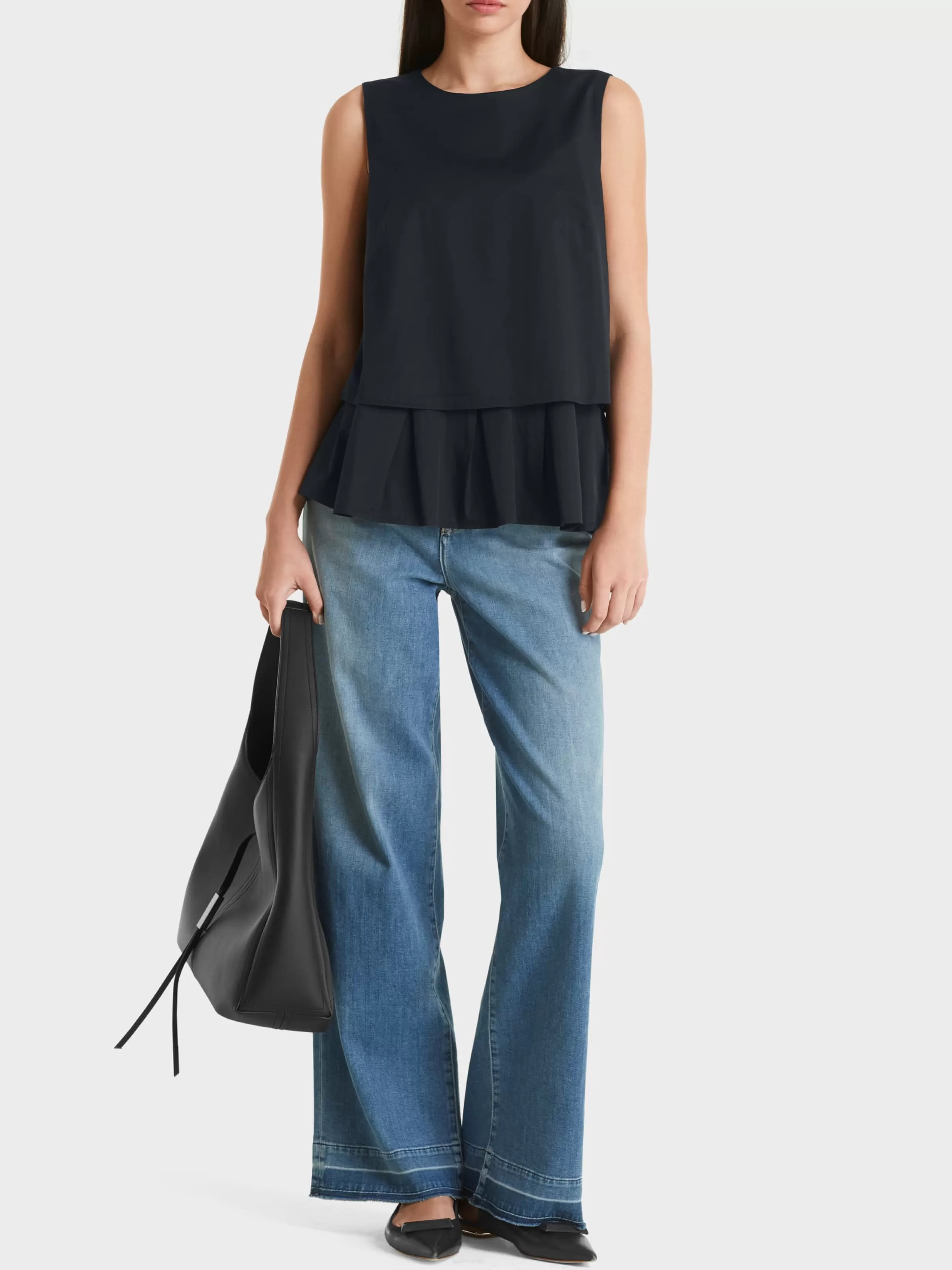 Online Marc Cain Ärmelloses Top mit gefälteltem Schößchen midnight blue