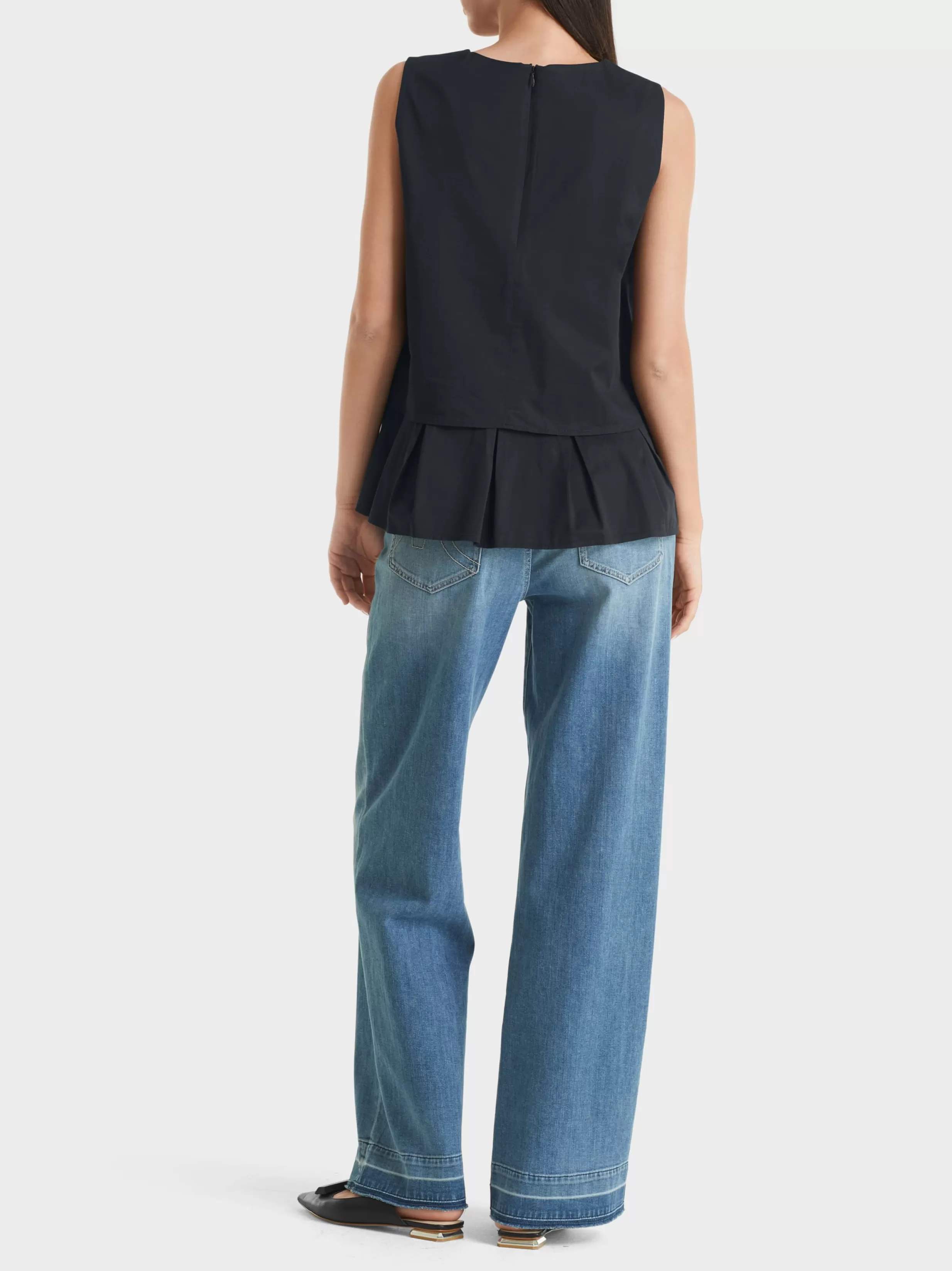 Online Marc Cain Ärmelloses Top mit gefälteltem Schößchen midnight blue