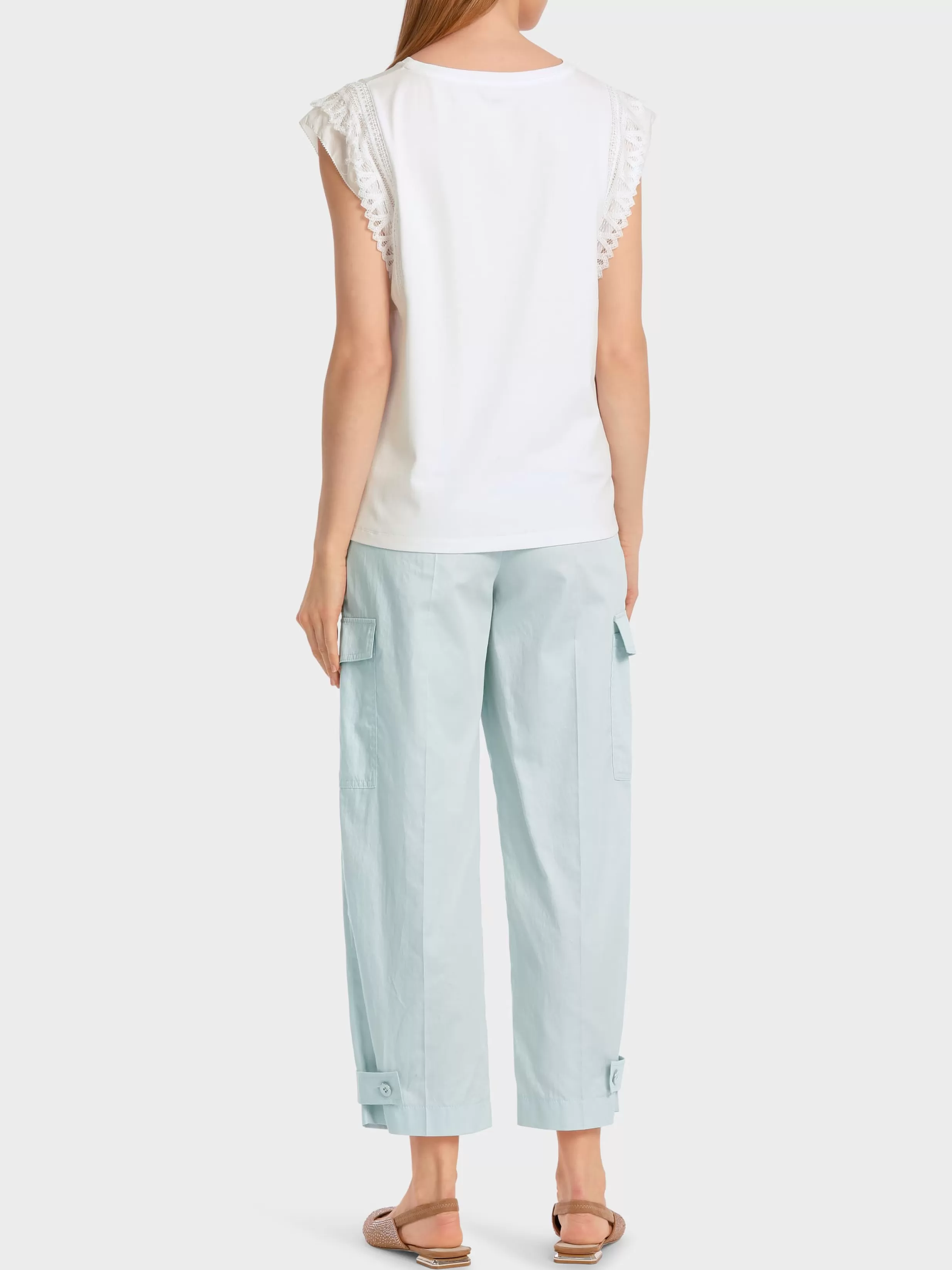 Flash Sale Marc Cain Ärmelloses T-Shirt im Materialmix white