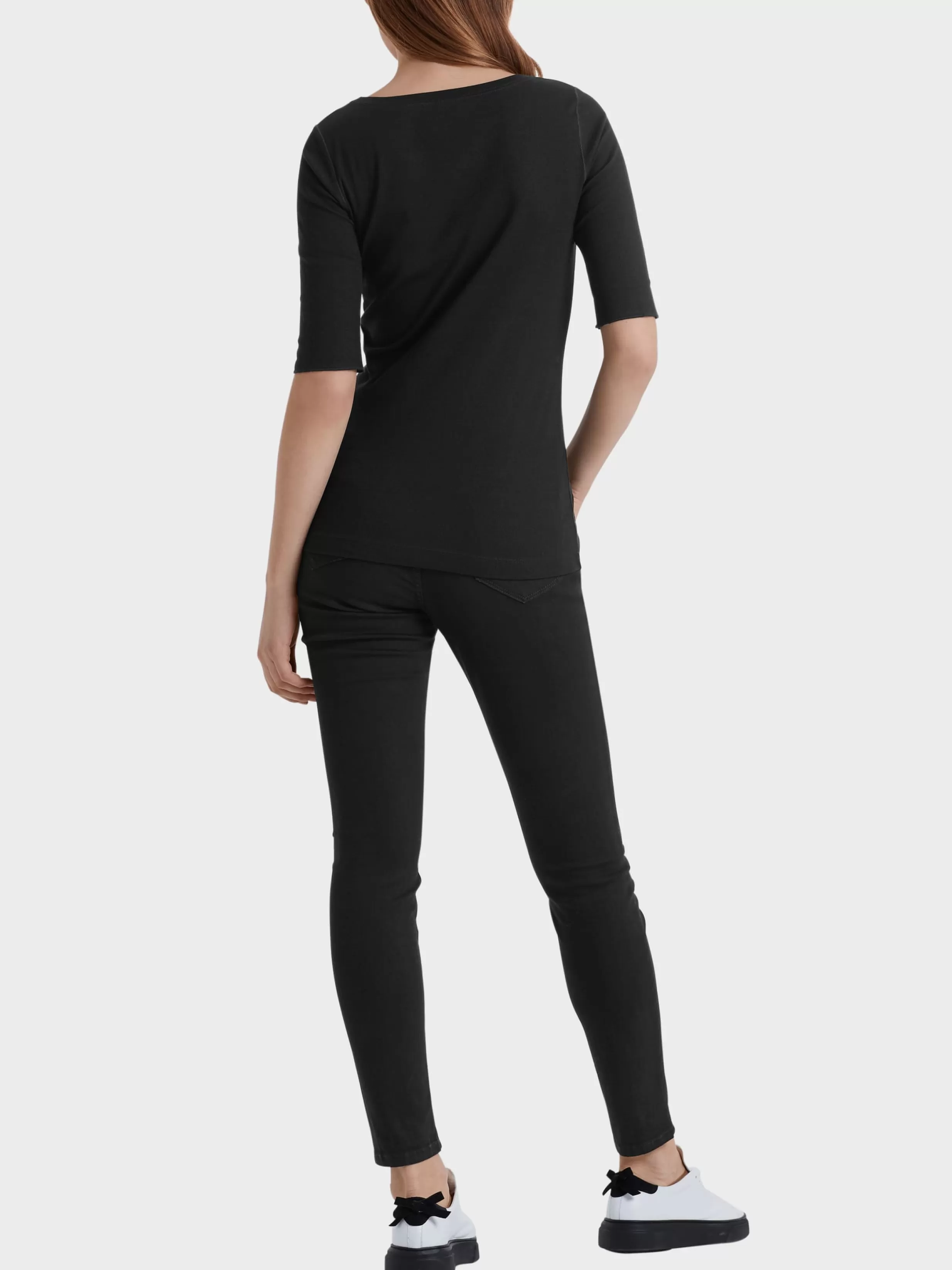 Flash Sale Marc Cain Rundhals-Shirt mit halben Ärmeln black