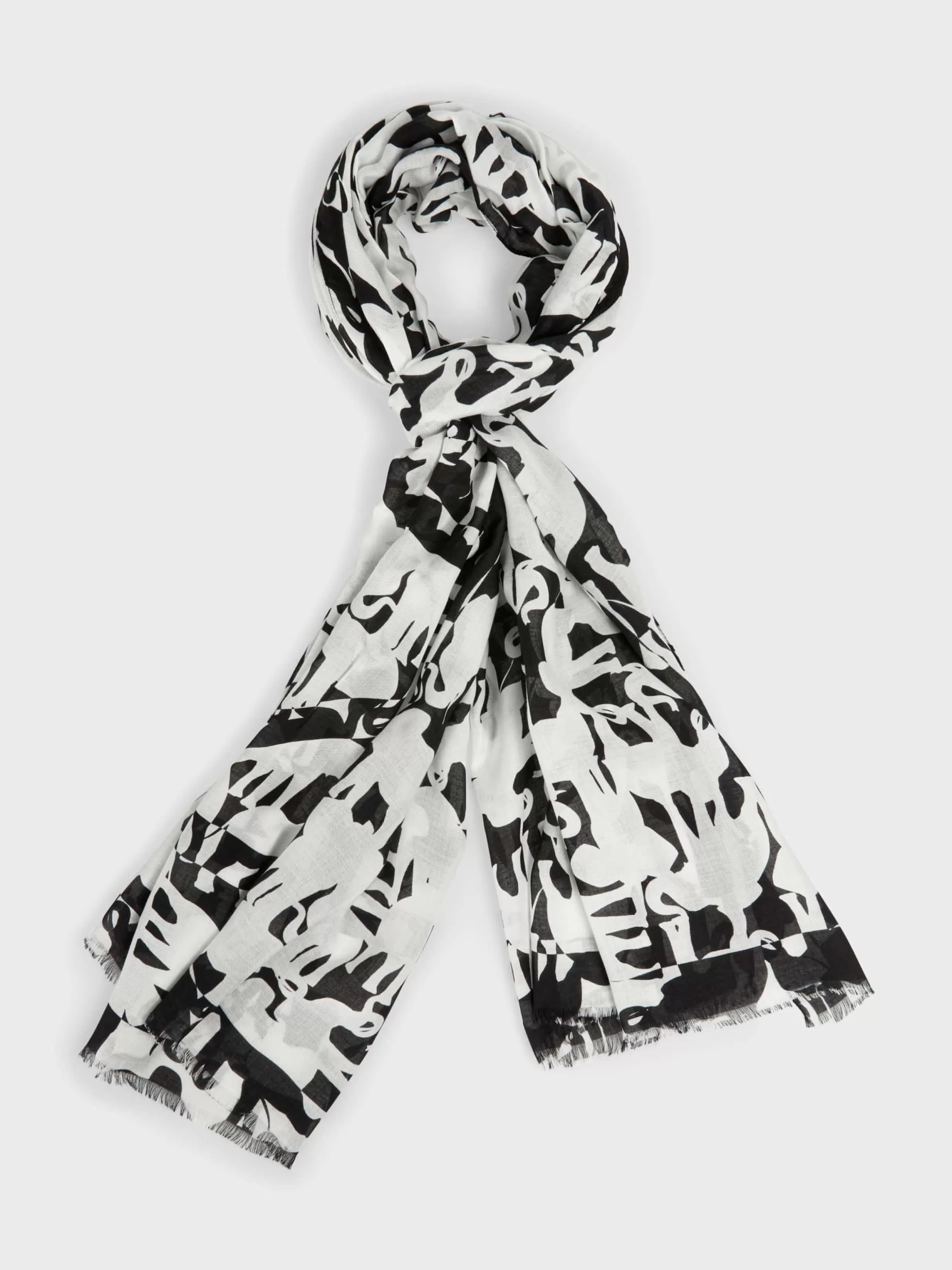 Shop Marc Cain Schal mit Elefanten-Print white and black