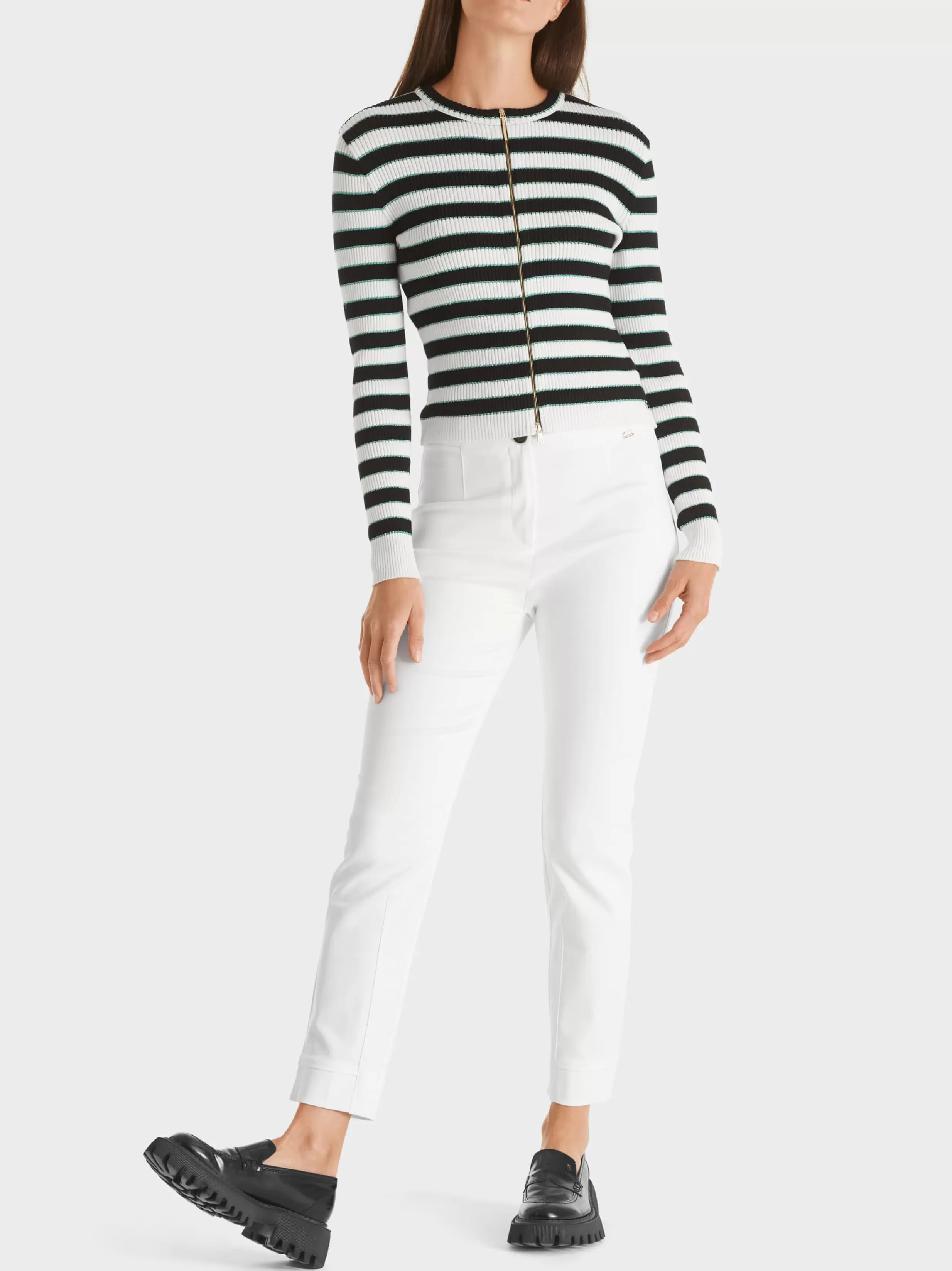 Shop Marc Cain Schmale Hose SPLIT in 7/8-Länge off-white