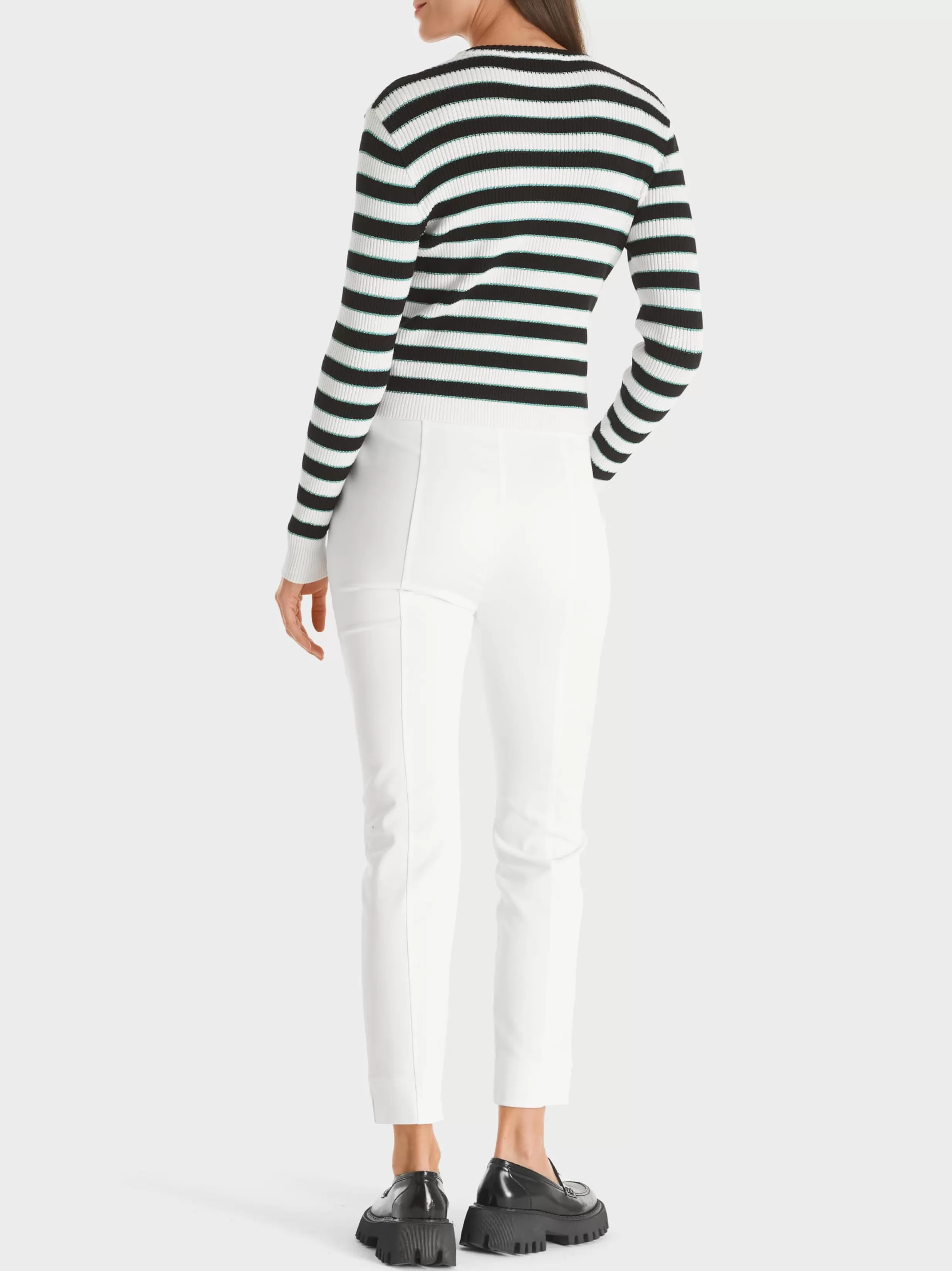 Shop Marc Cain Schmale Hose SPLIT in 7/8-Länge off-white