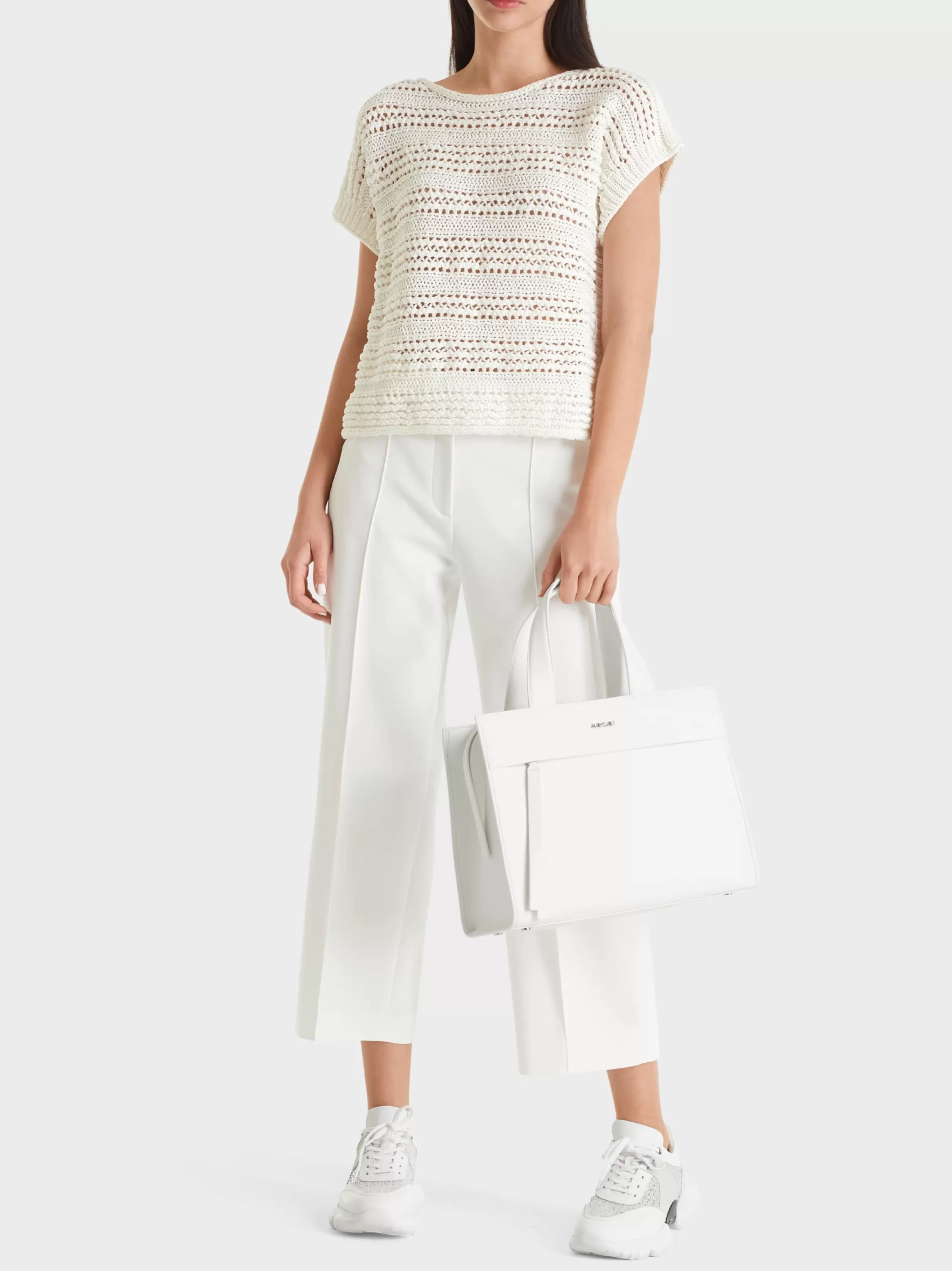 Fashion Marc Cain Strick-Pullunder "Rethink Together" off-white