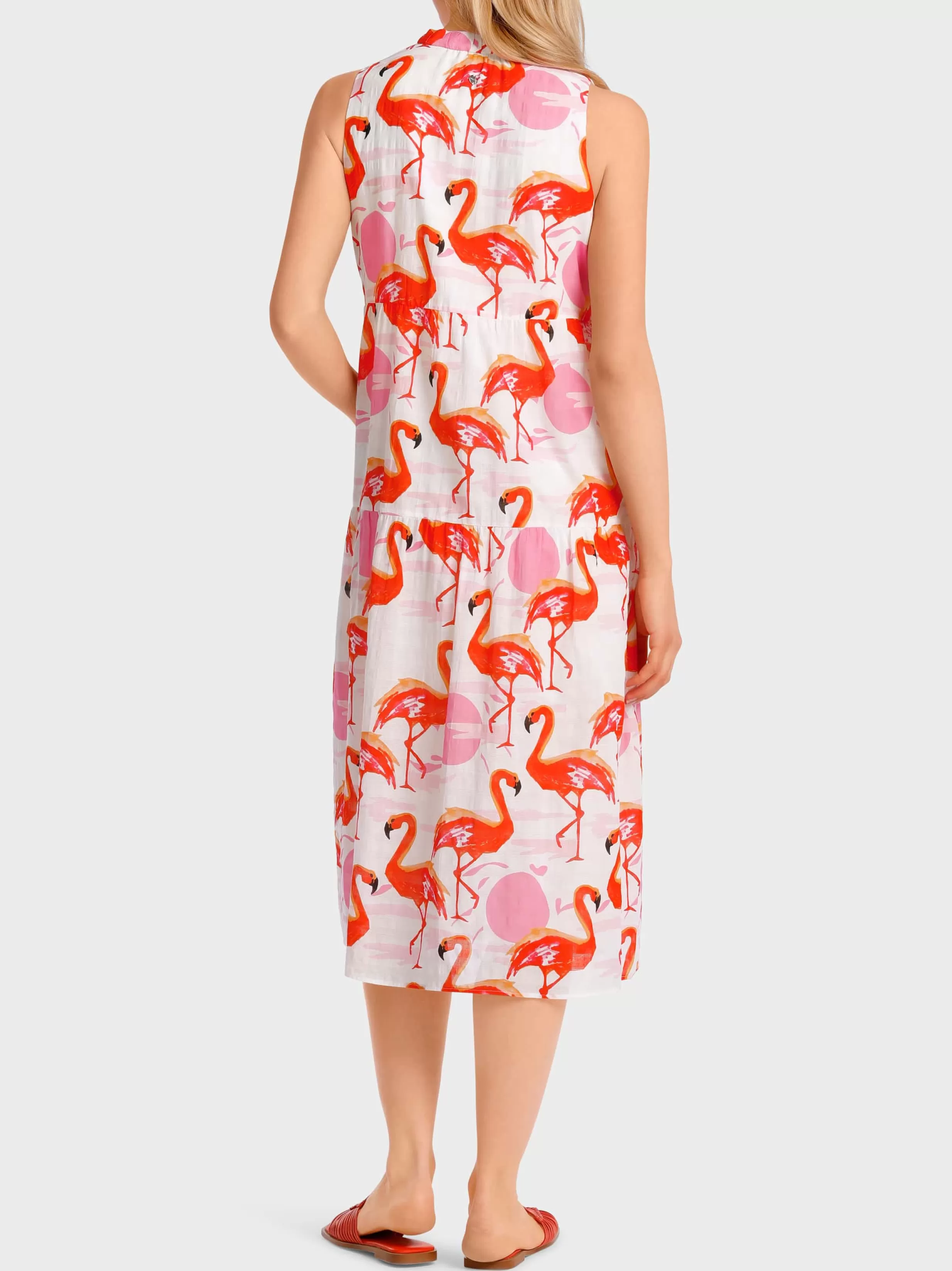 Hot Marc Cain Stufenkleid mit Flamingo-Print lip gloss