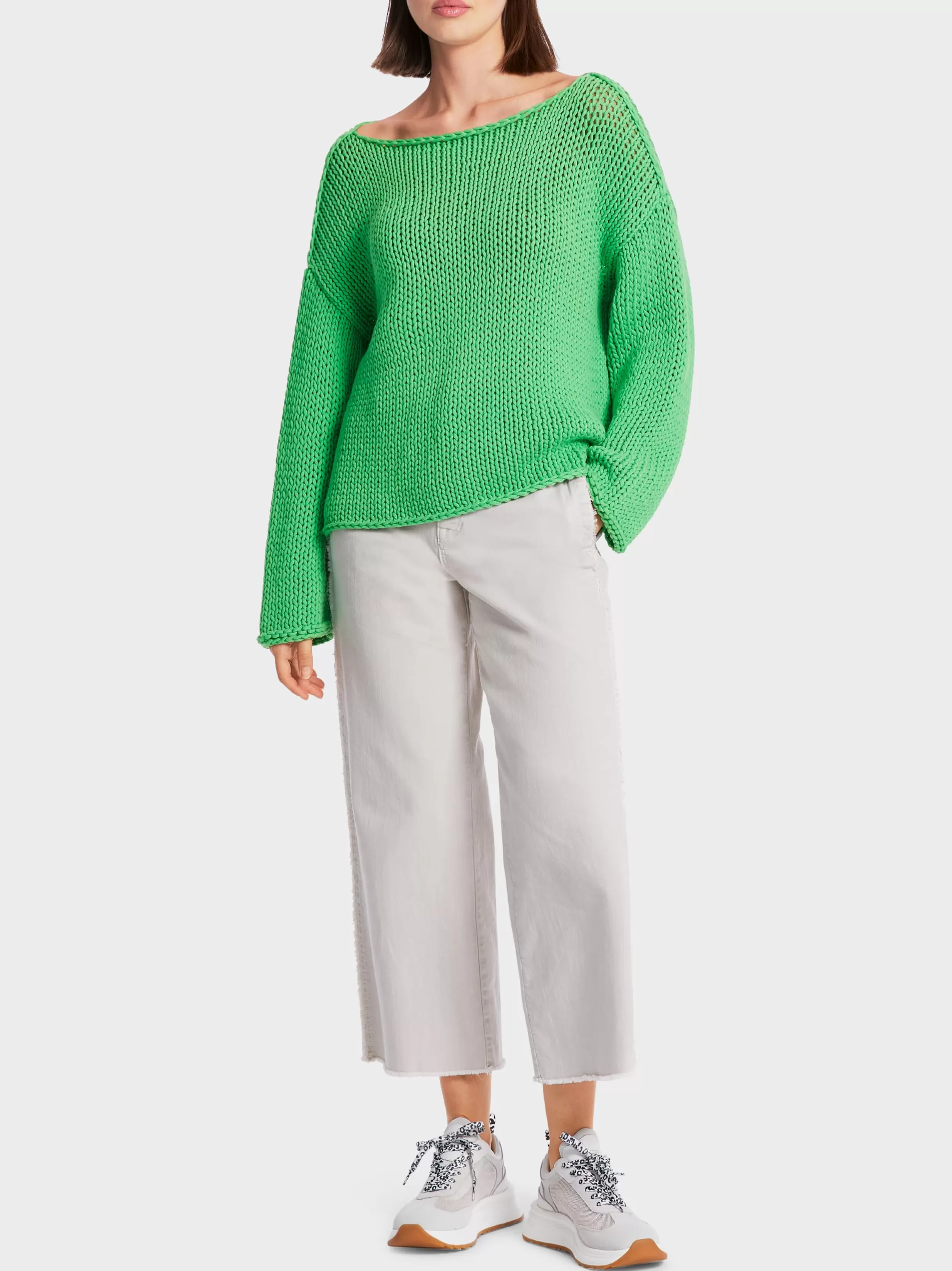 Outlet Marc Cain Sweater in Grobstrick Knitted in Germany deep spring green