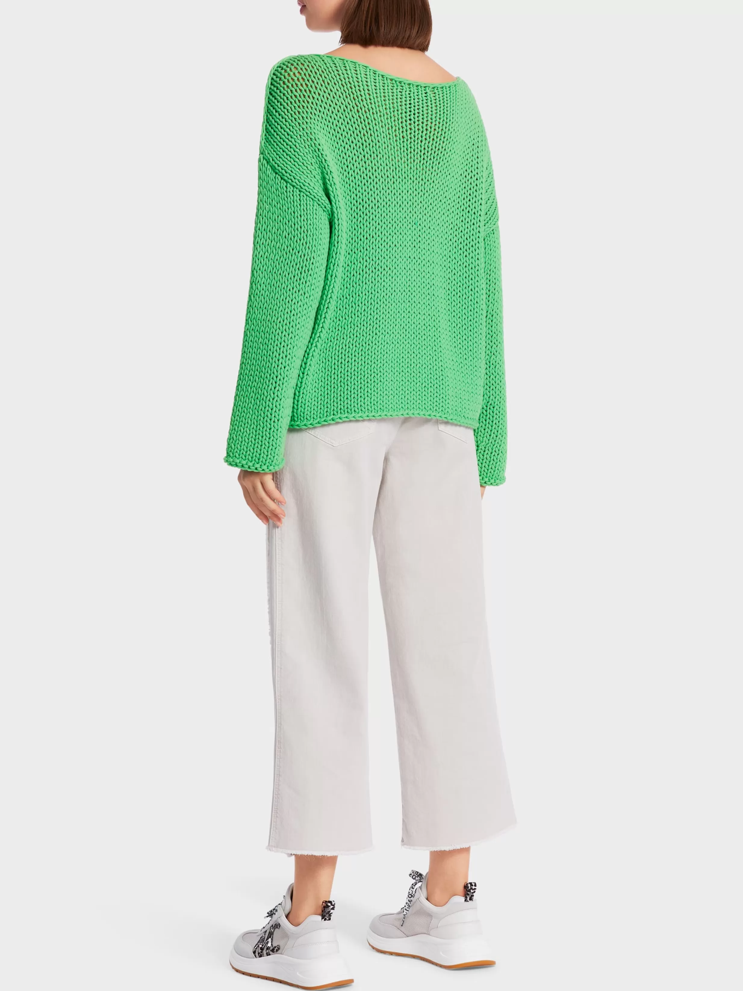 Outlet Marc Cain Sweater in Grobstrick Knitted in Germany deep spring green