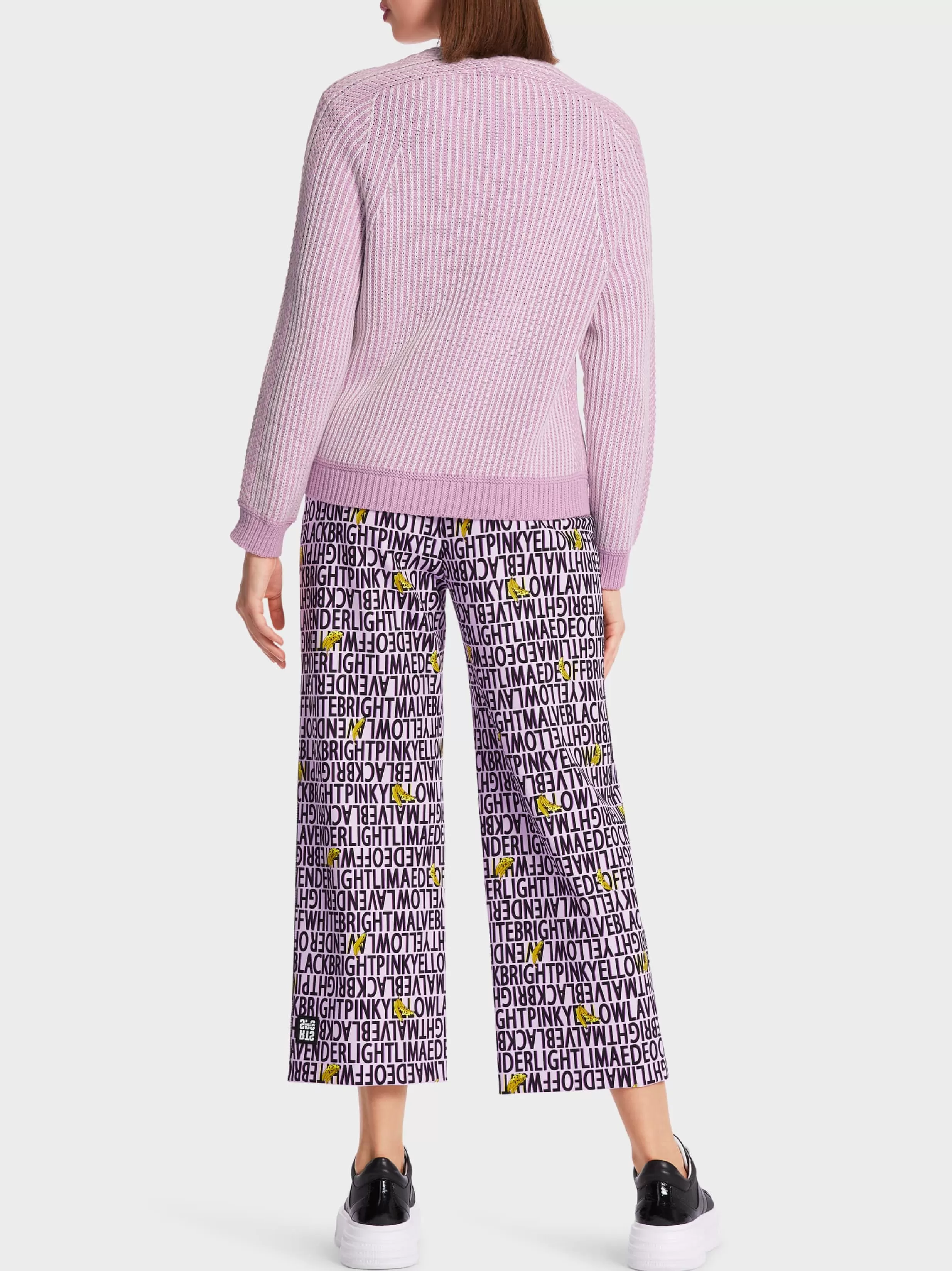 Cheap Marc Cain Sweater mit egg shape "Rethink Together" bright pink lavender