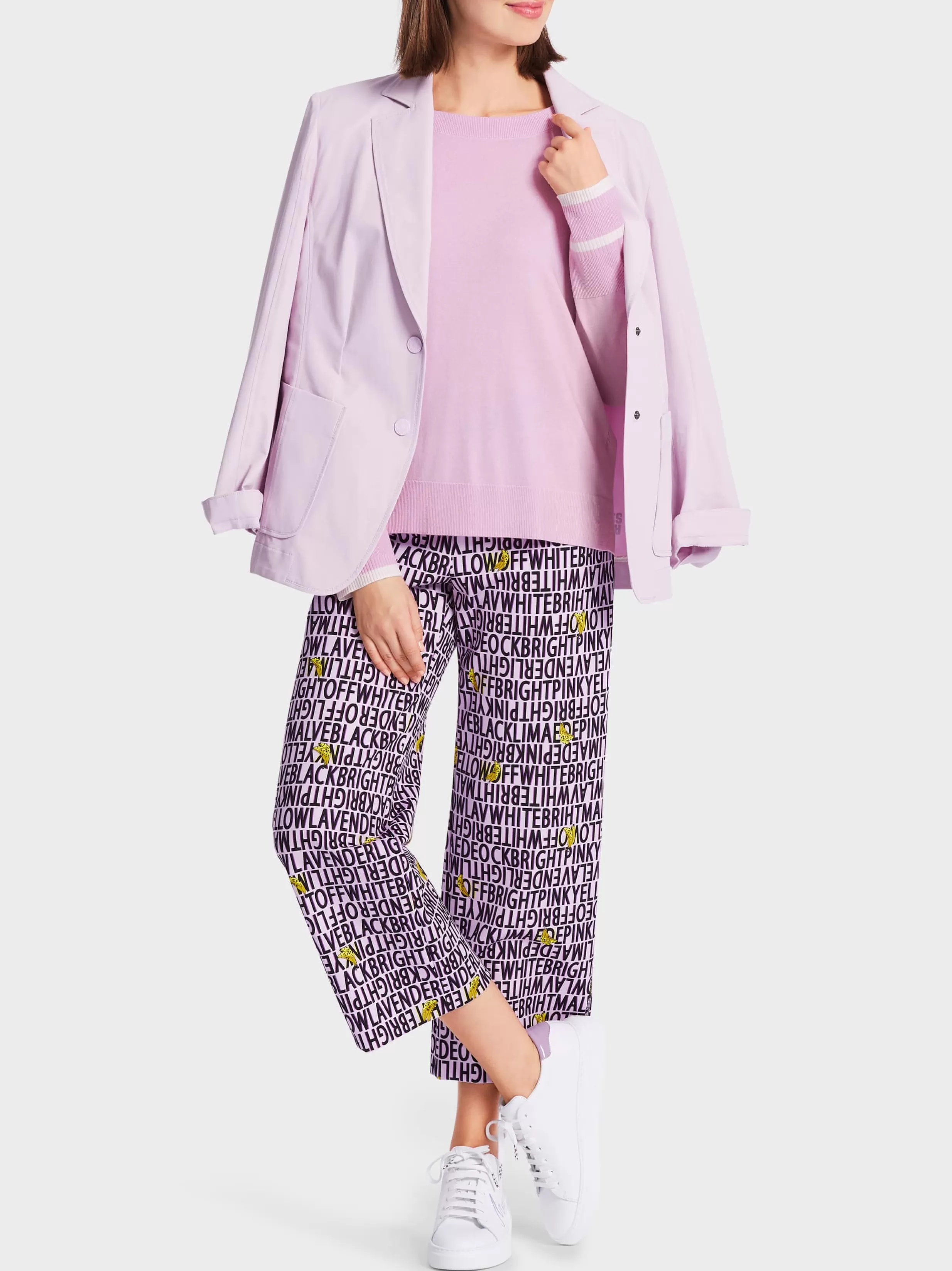 Outlet Marc Cain Sweater mit Kaschmir "Rethink Together" bright pink lavender