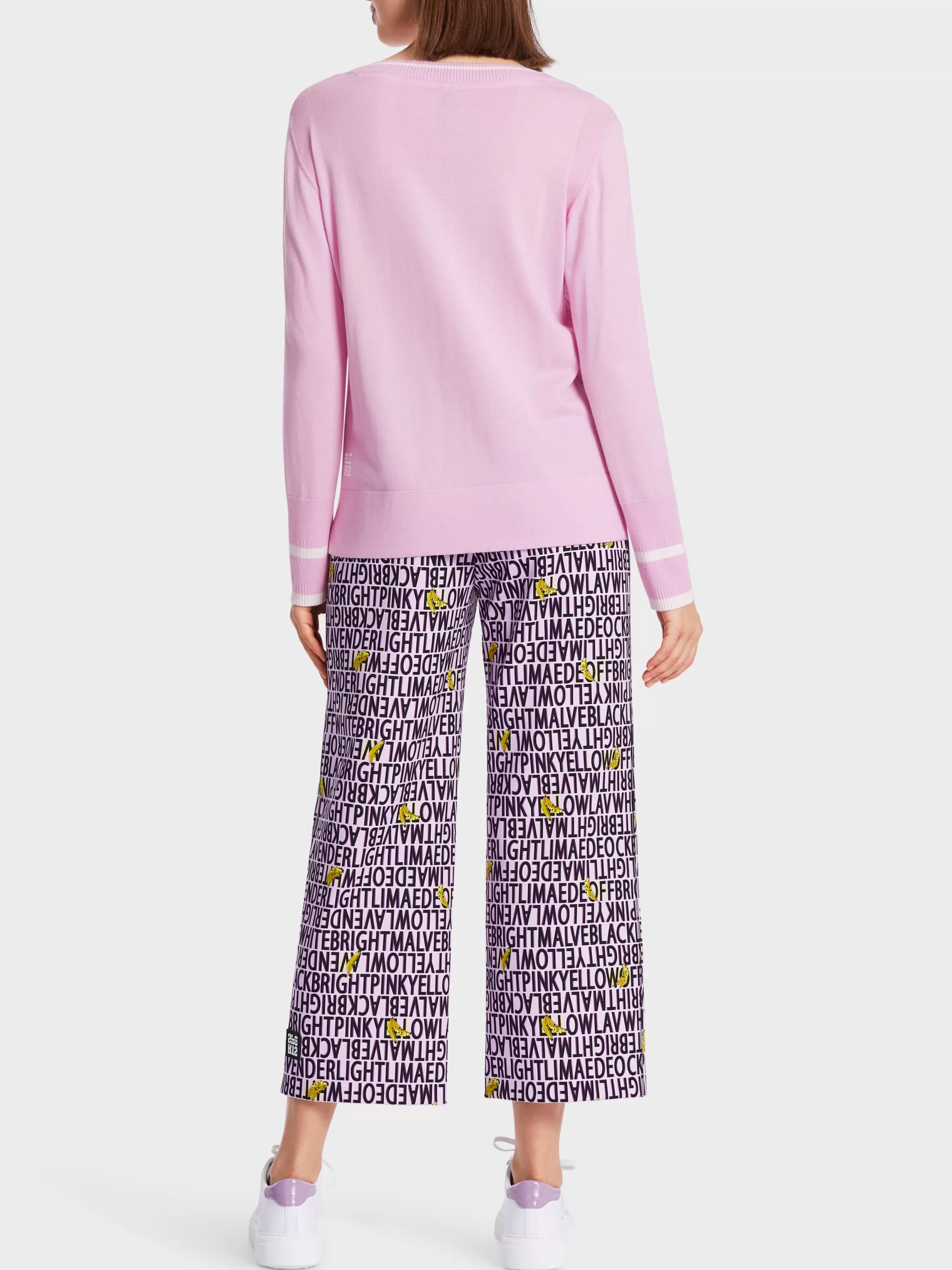 Outlet Marc Cain Sweater mit Kaschmir "Rethink Together" bright pink lavender