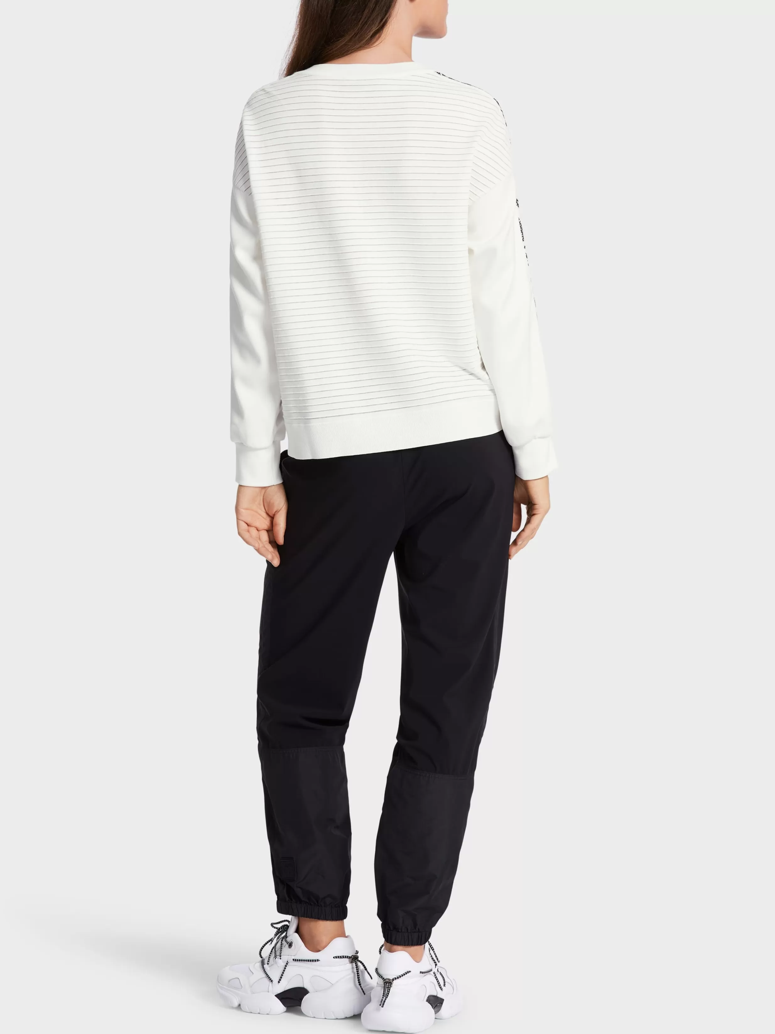 Clearance Marc Cain Sweater mit Print Knitted in Germany white and black