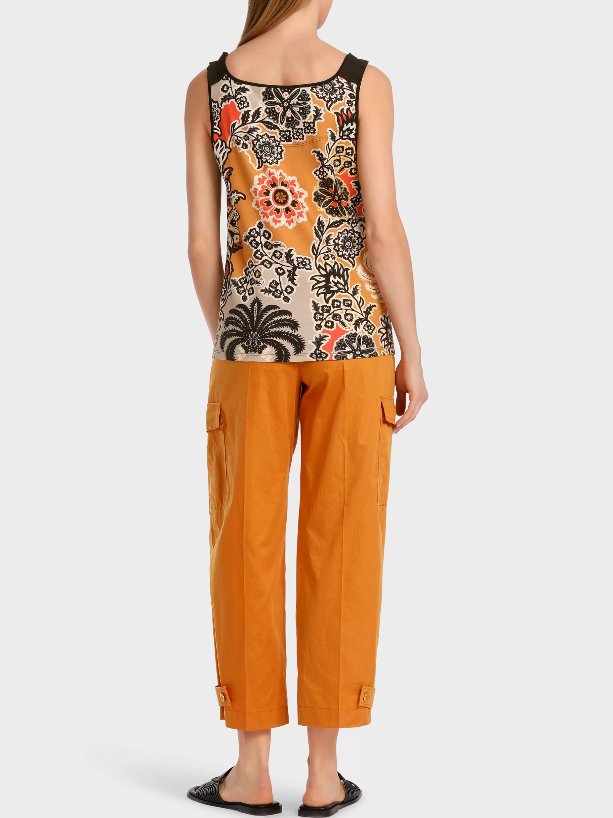 Fashion Marc Cain Top, bedruckt mit Blumenornamenten bright ochre