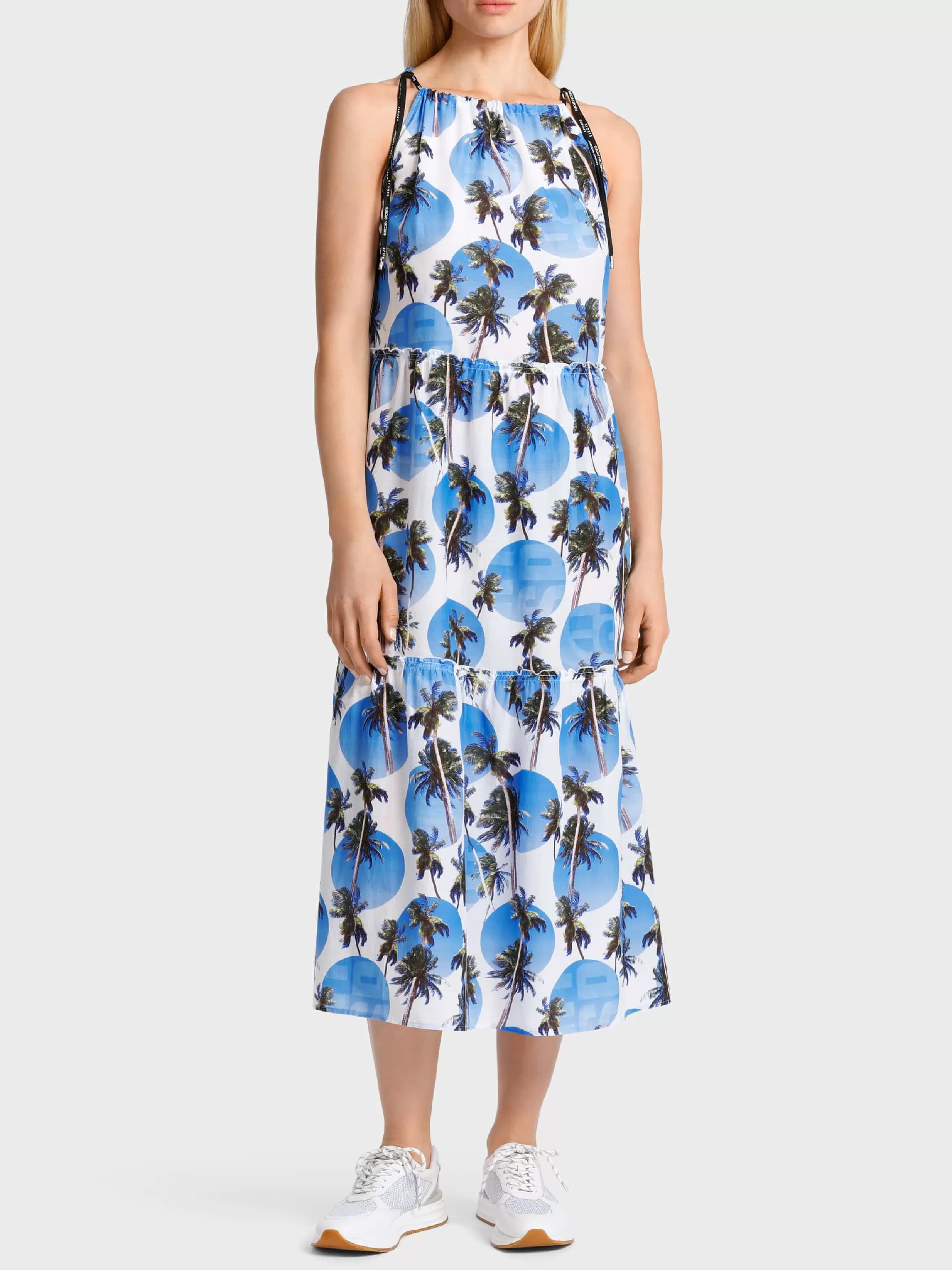 Cheap Marc Cain Trägerkleid mit Volants bright azure