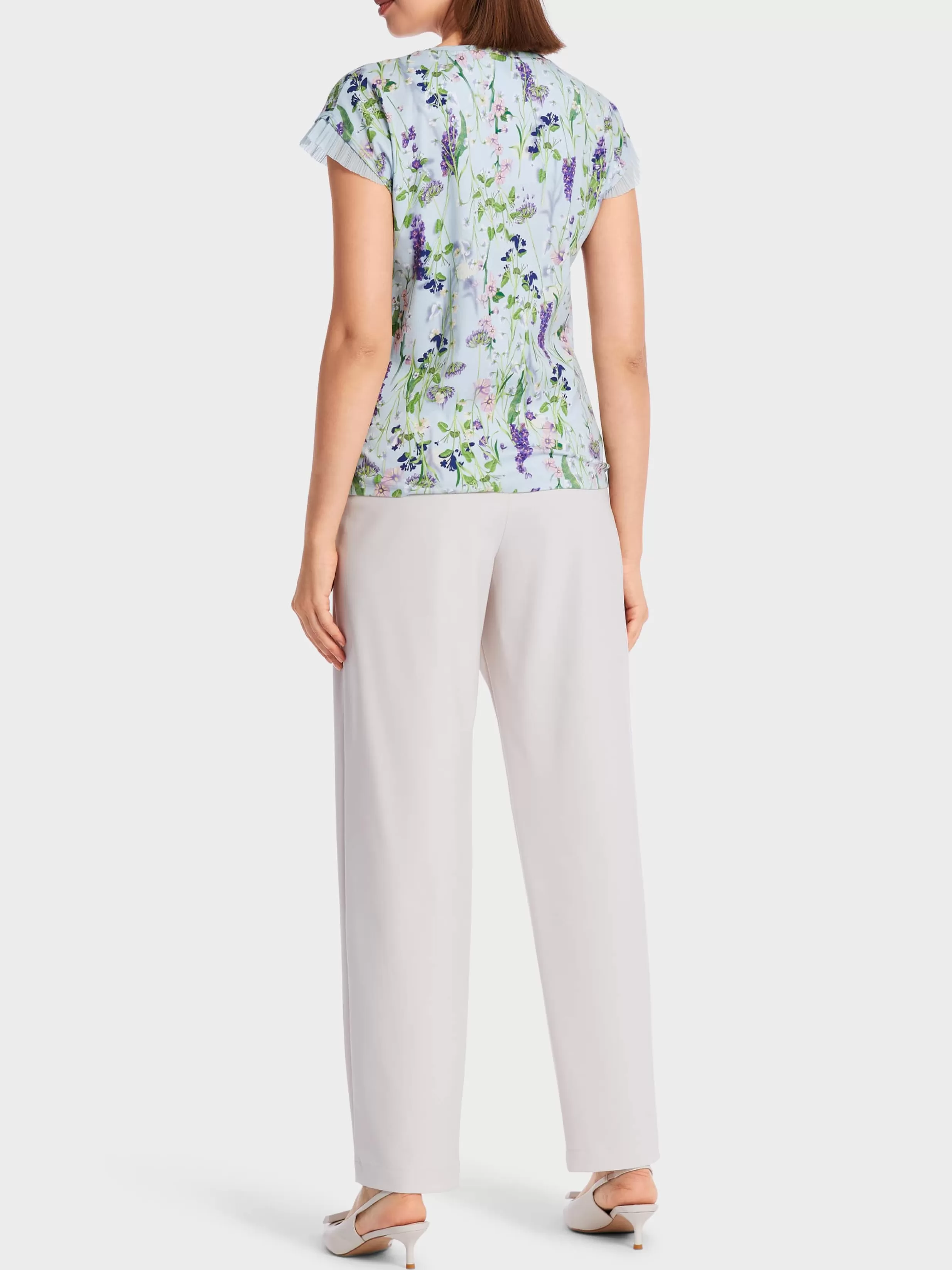 Best Sale Marc Cain T-Shirt im Blumen-Dessin soft summer sky