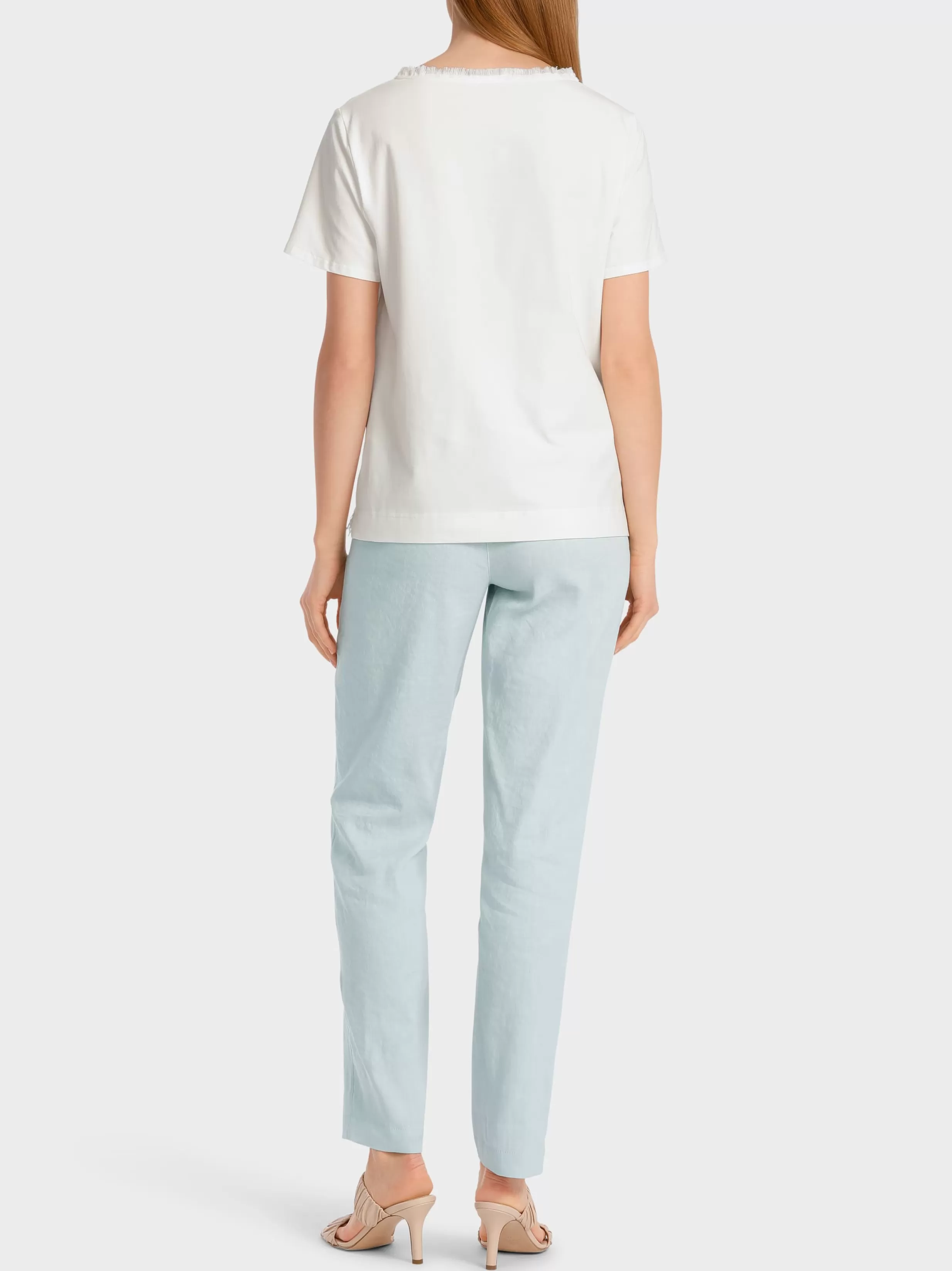 Cheap Marc Cain T-Shirt im Materialmix off-white