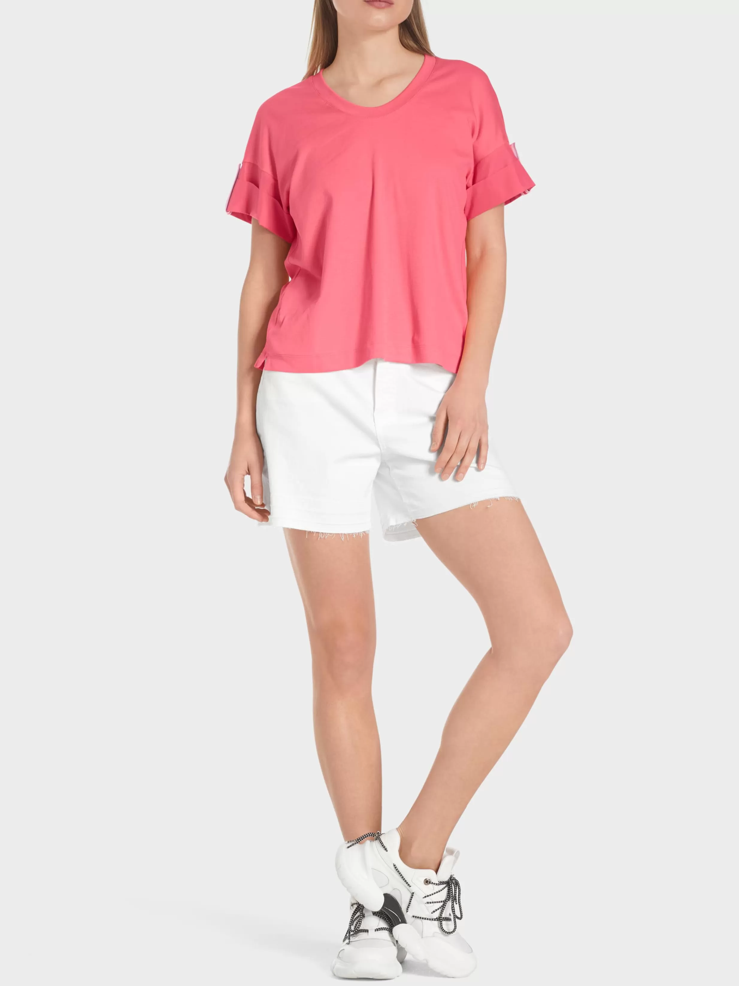 Sale Marc Cain T-Shirt im Materialmix light neon red