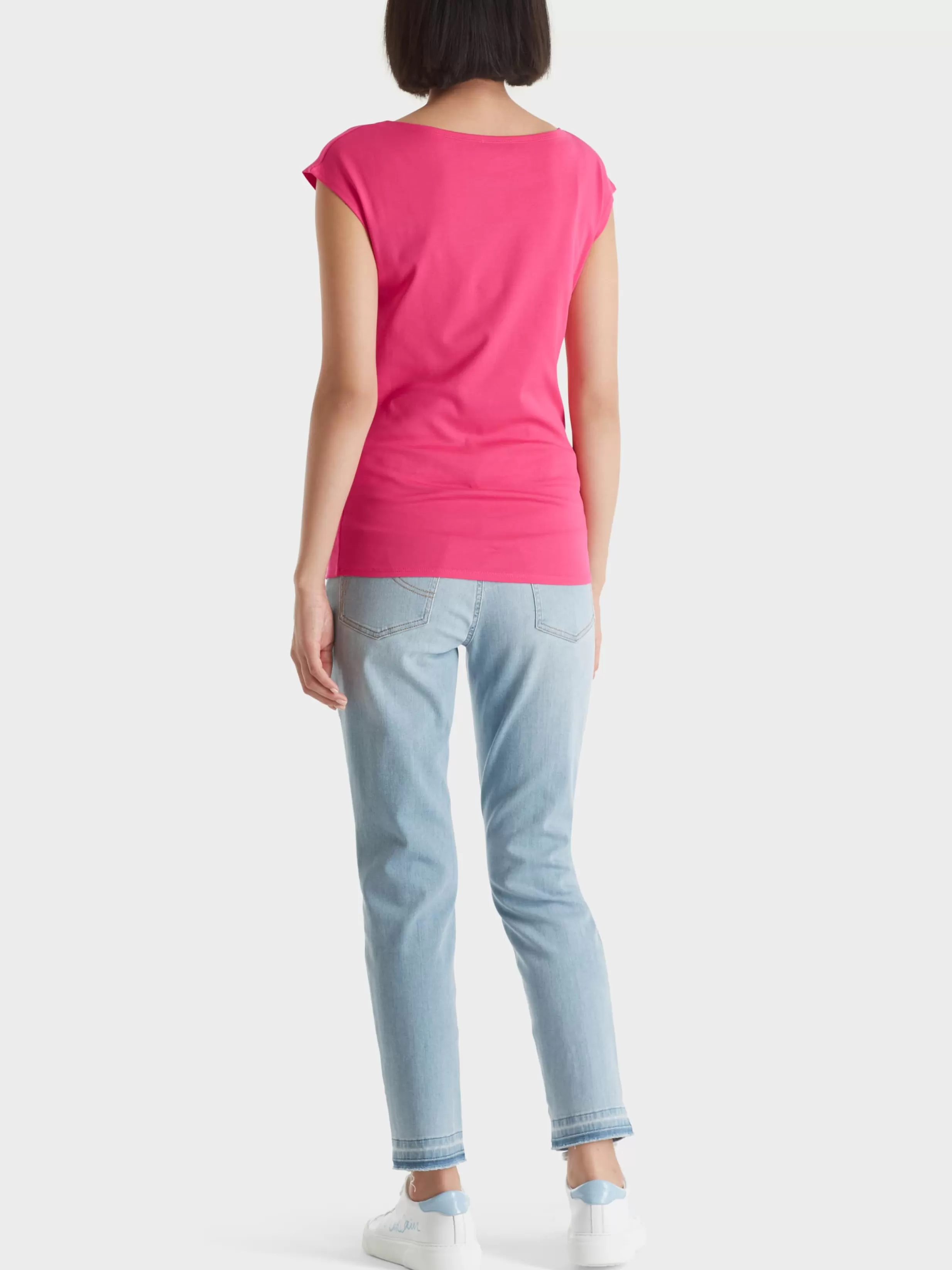 Store Marc Cain T-Shirt mit angeschnittenem Arm super pink