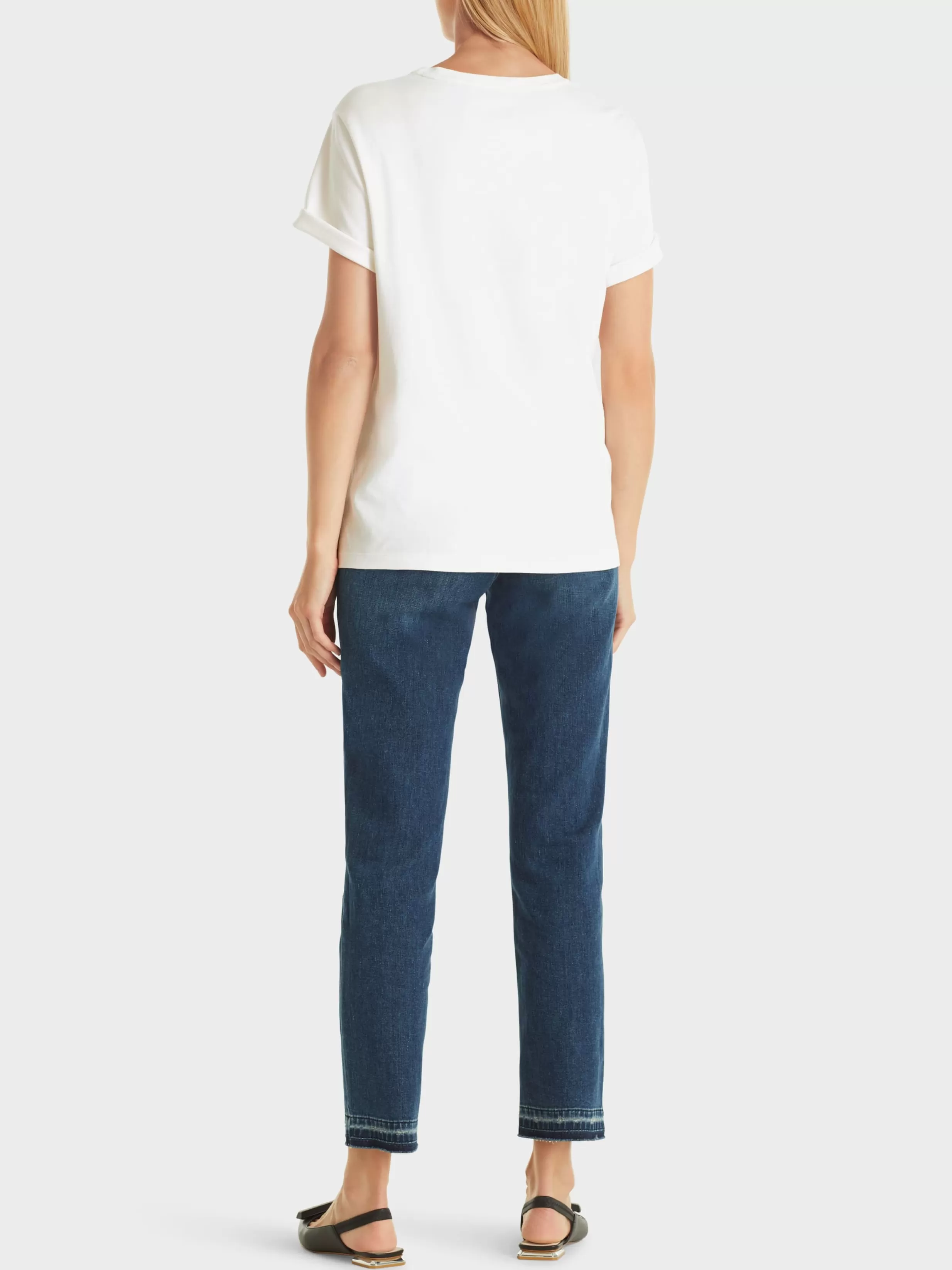 Online Marc Cain T-Shirt mit Blatt-Dessin off-white