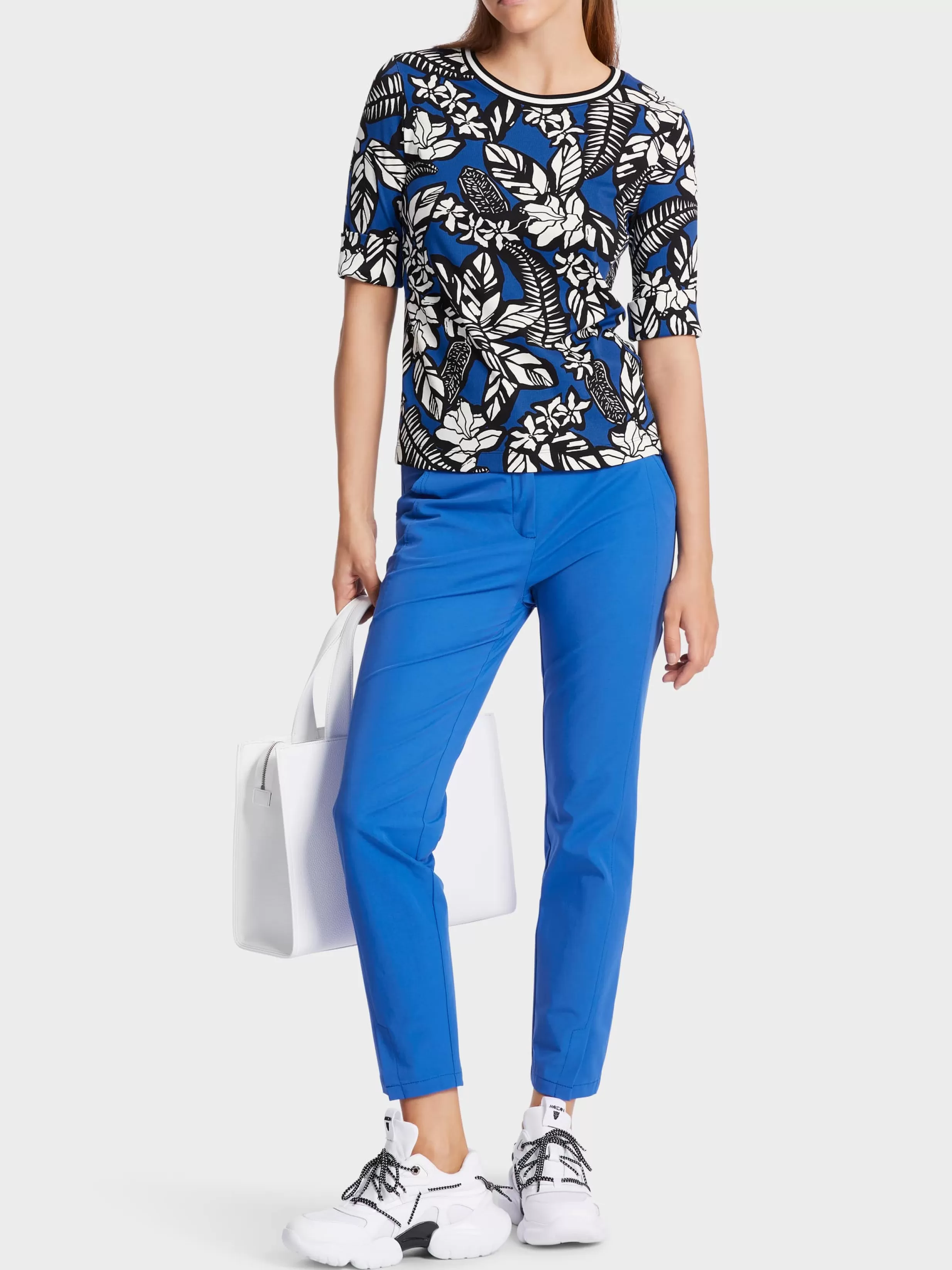 Outlet Marc Cain T-Shirt mit floralem Print bright royal blue