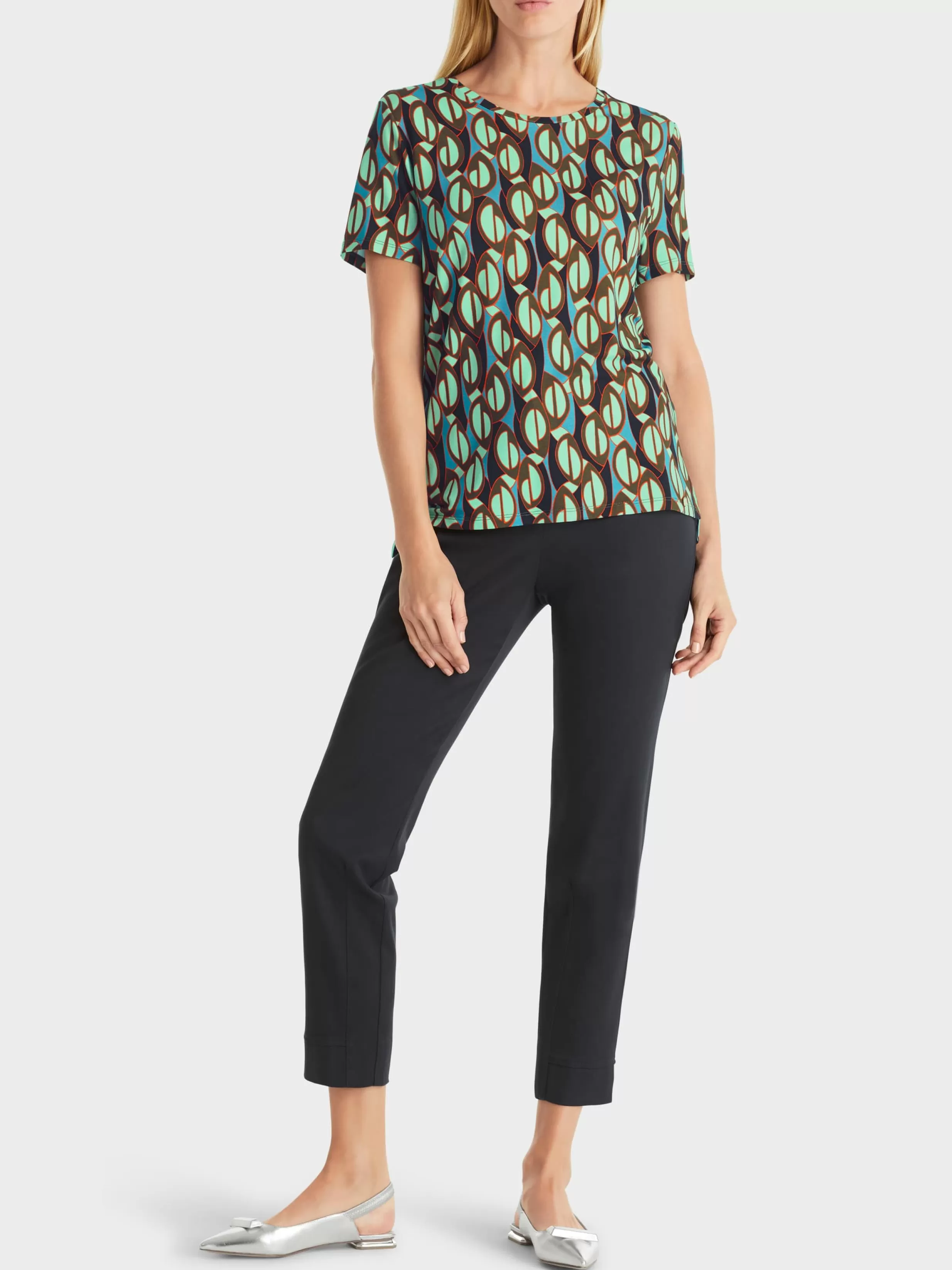 Online Marc Cain T-Shirt mit grafischem Muster soft malachite